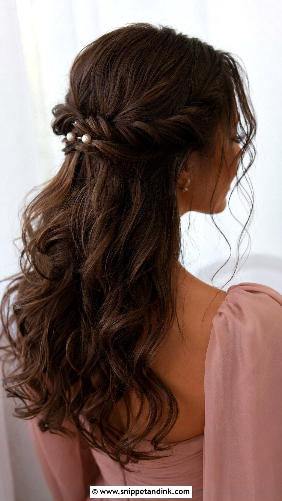 Half Up Twisted Crown - Snippet and Ink - 25 Wedding Guest Short Hairstyles