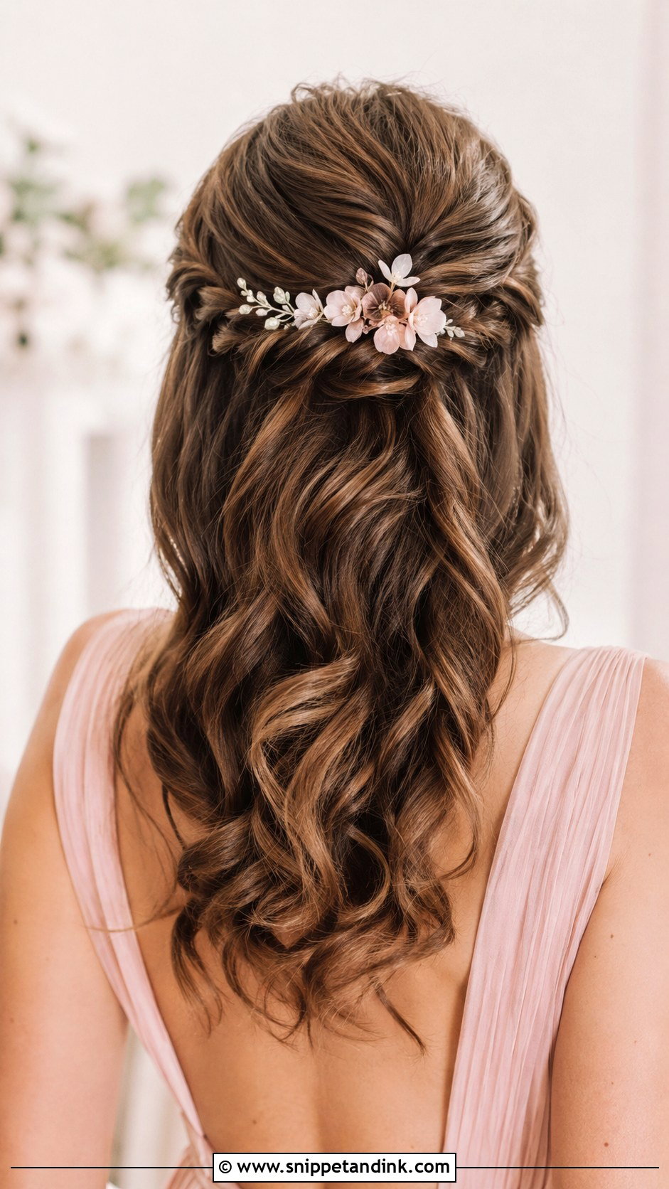 Half Up Twisted Crown - Snippet and Ink - 20 Mother of the Bride Long Hairstyles