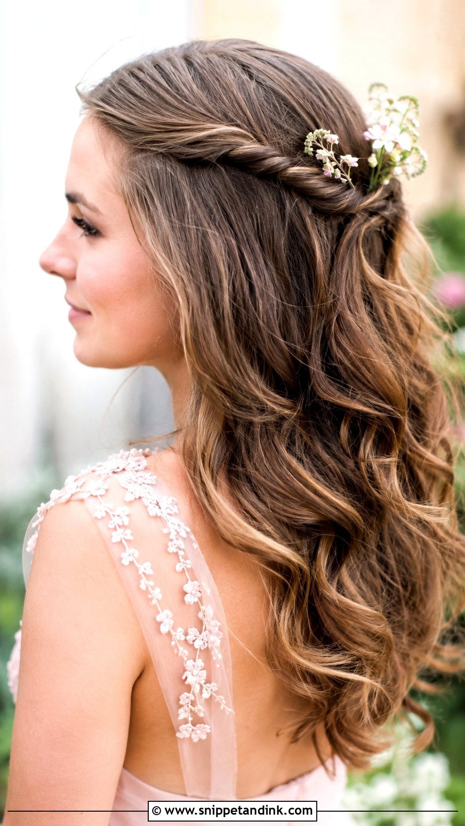 Half Up Twisted Crown - Snippet and Ink - 20 Short Hair Maid of Honor Hairstyles