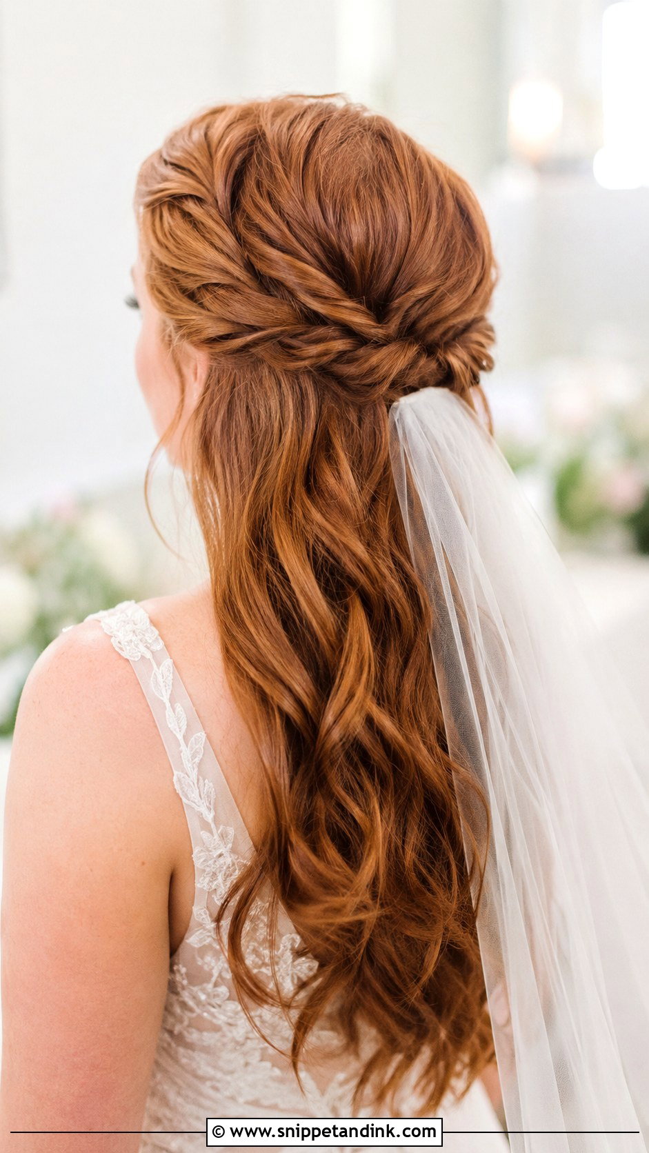 Half Up Twisted Crown Hairstyle - Snippet and Ink - 30 Hairstyles for Marriage