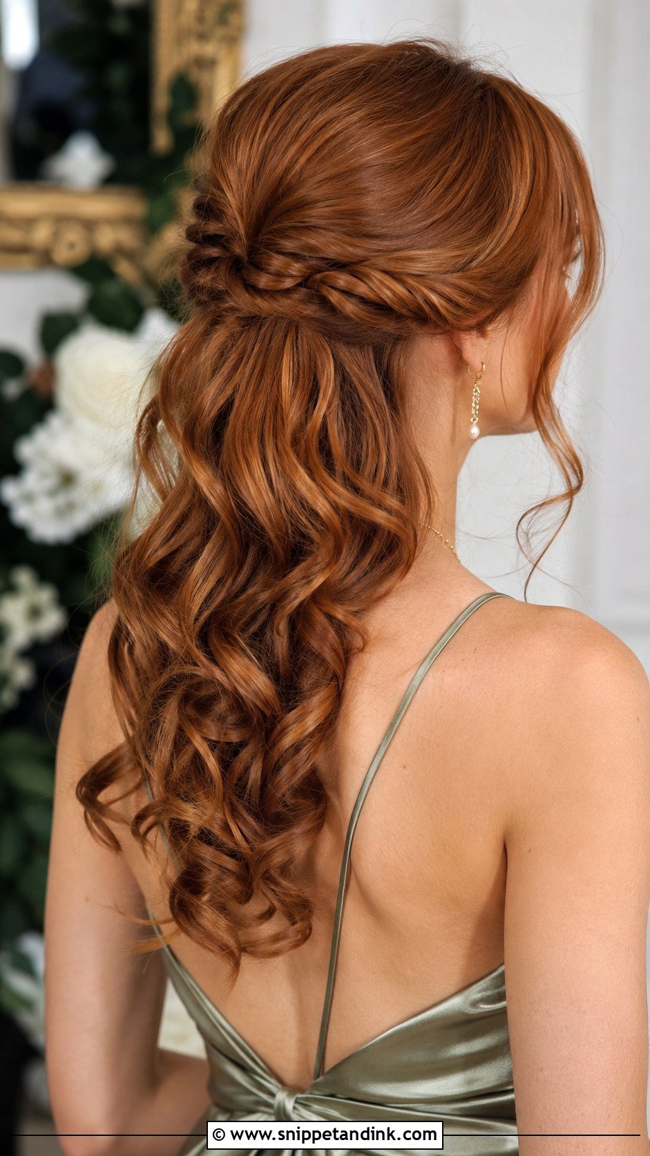 Half Up Twisted Curls For Long Hair - Snippet and Ink - 20 Half-Up Wedding Guest Hairstyles for Long Hair