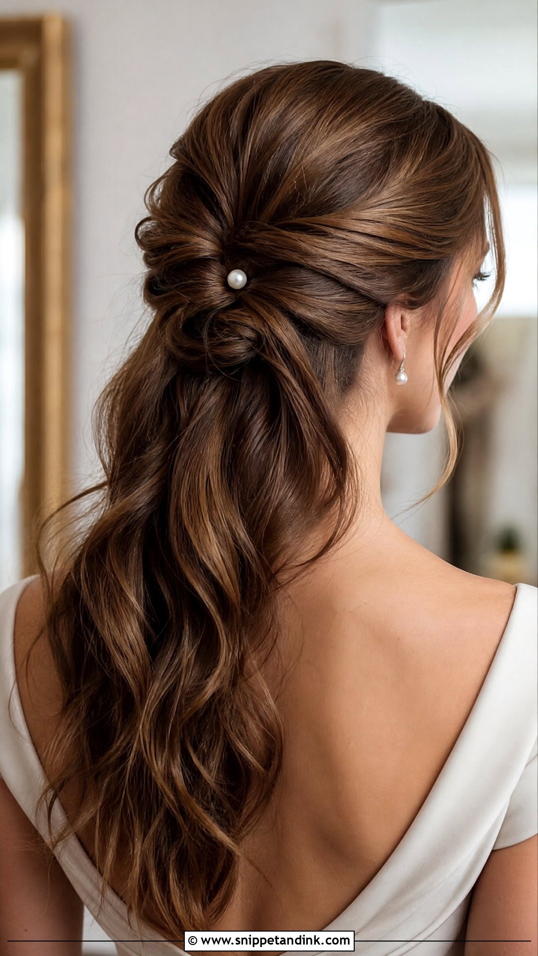 Half Up Twisted Knot - Snippet and Ink - 30 Hair Down Wedding Styles