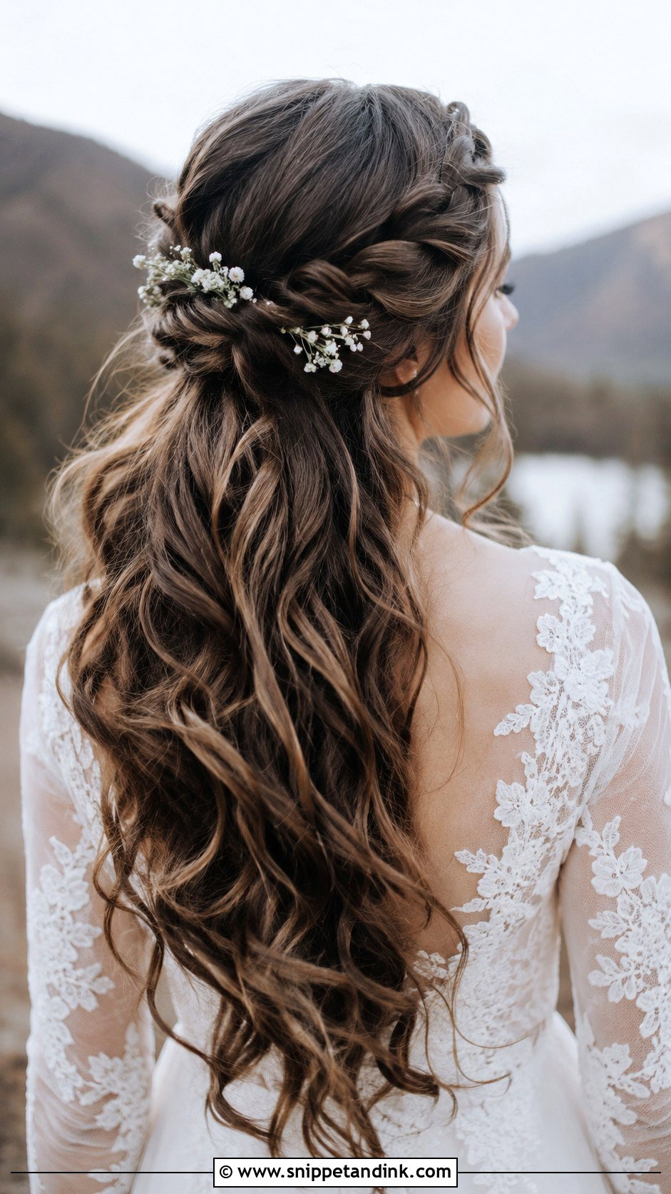 Half Up Twisted Rope Braid Style - Snippet and Ink - 20 Half-Up Wedding Hair for Bride Ideas
