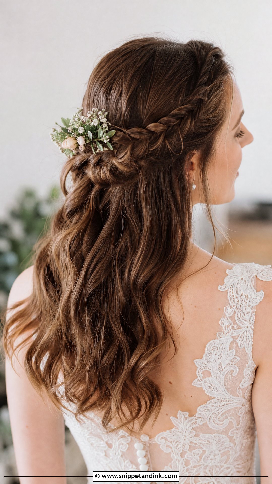 Half Up Twisted Rope Braid Wedding Hairstyle - Snippet and Ink - 20 Half-Up Bridal Hairstyles for Long Hair