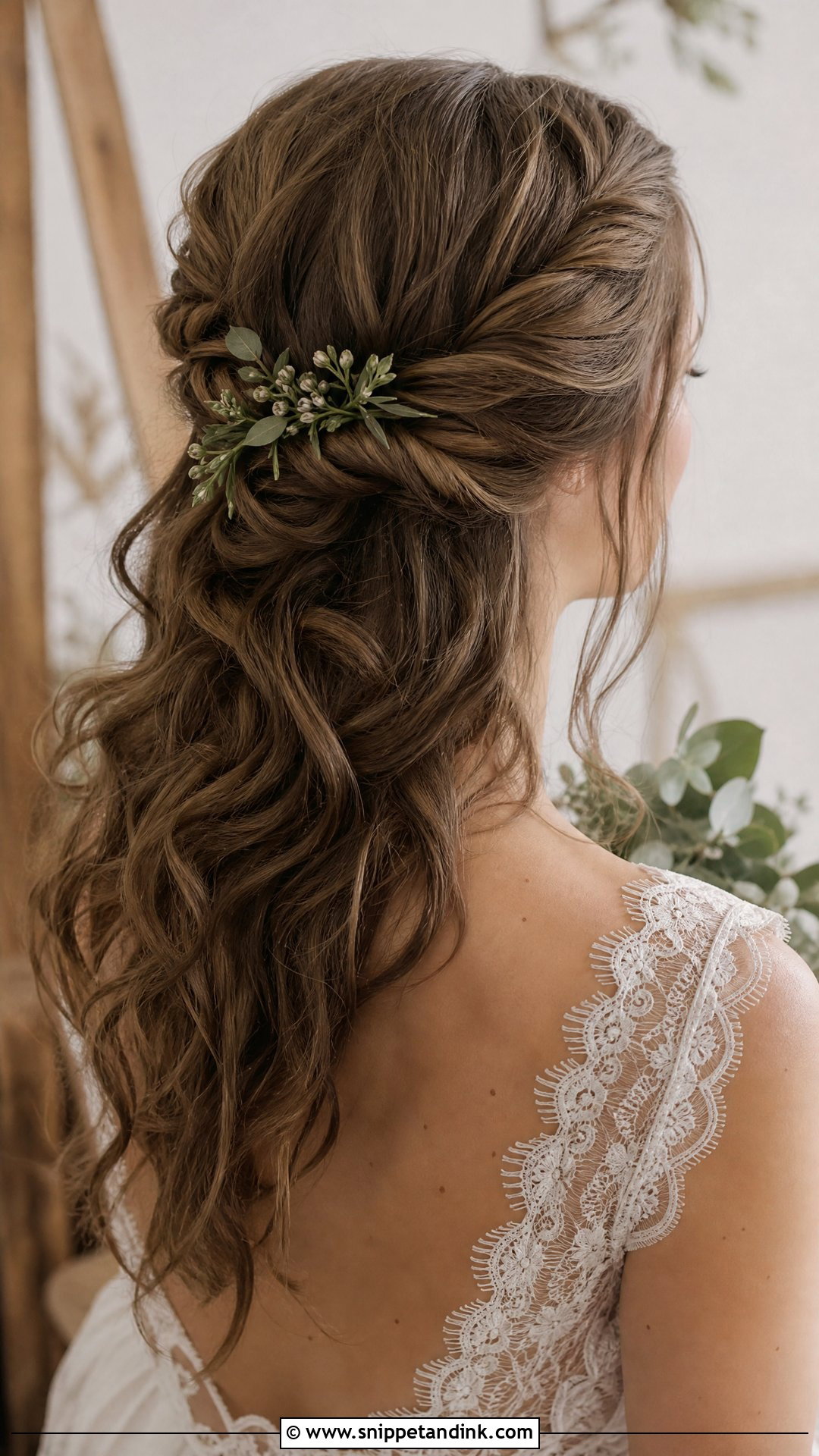Half Up Twisted Rope Wedding Hair - Snippet and Ink - 20 Clip in Hair Extensions Styles Half-Up Down Wedding Hairstyles