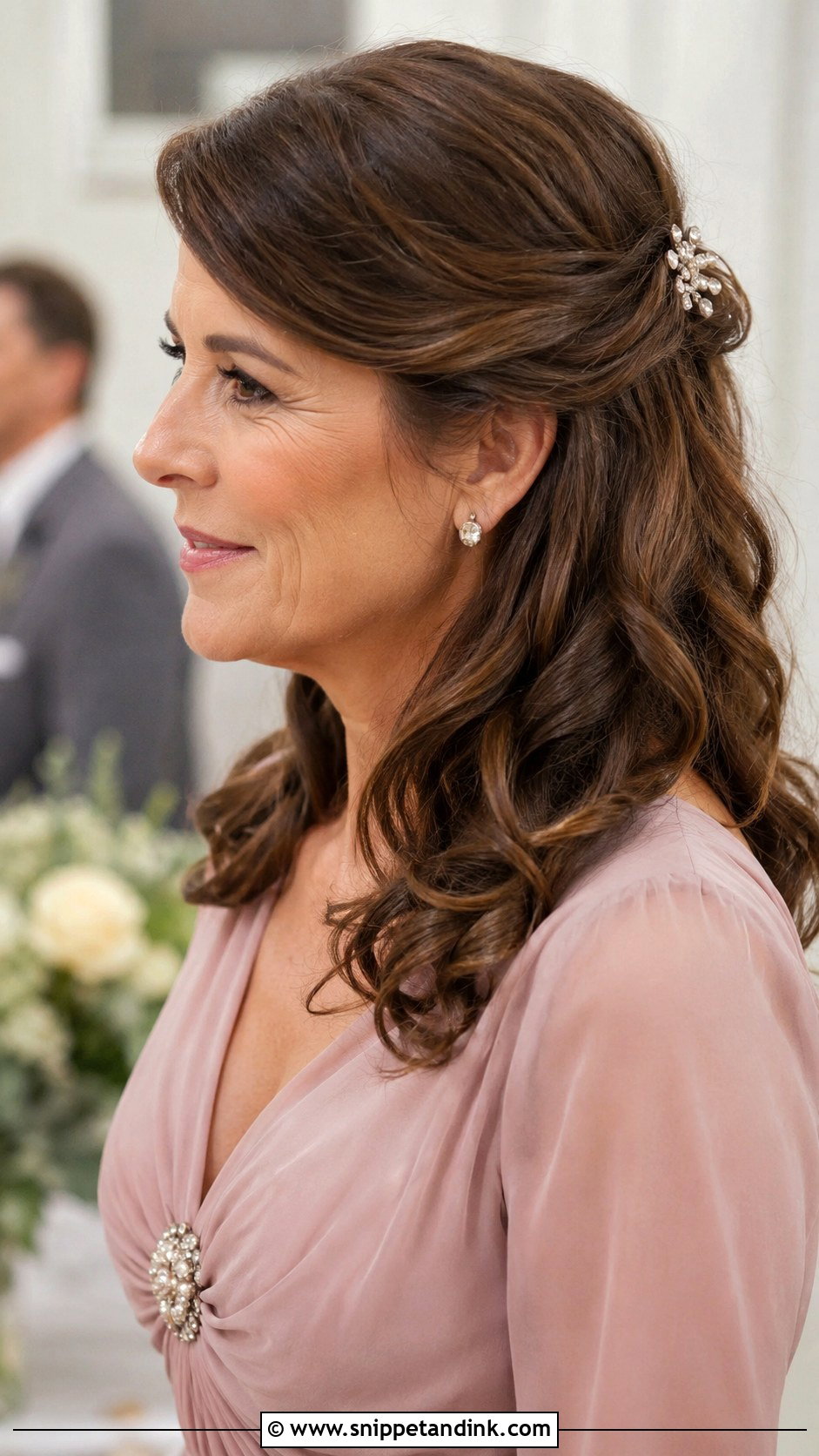 Half Up Twisted Style - Snippet and Ink - 30 Mother of the Bride Hair Down Ideas
