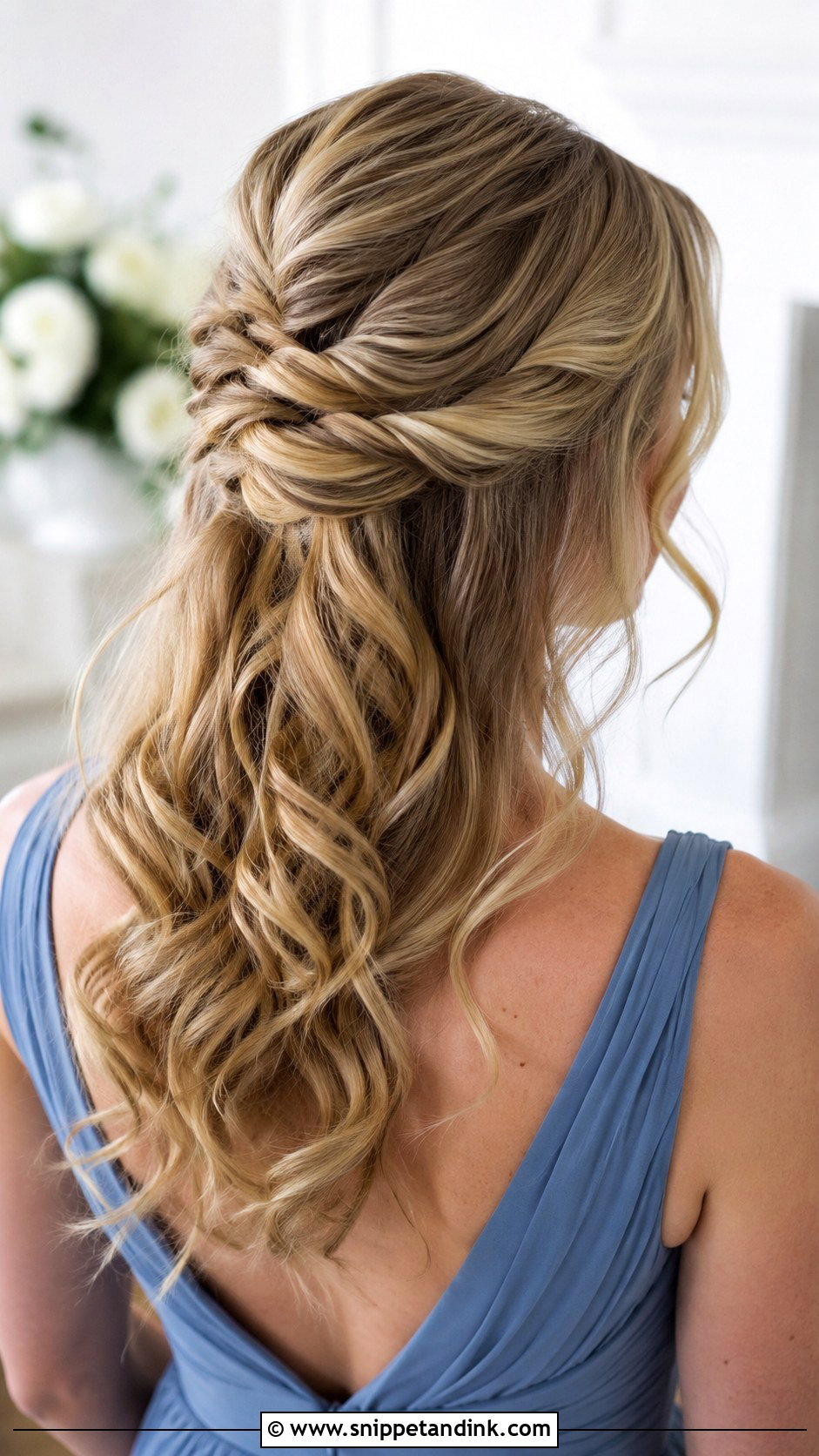 Half Up Twisted Updo - Snippet and Ink - 25 Mother of the Bride Updos