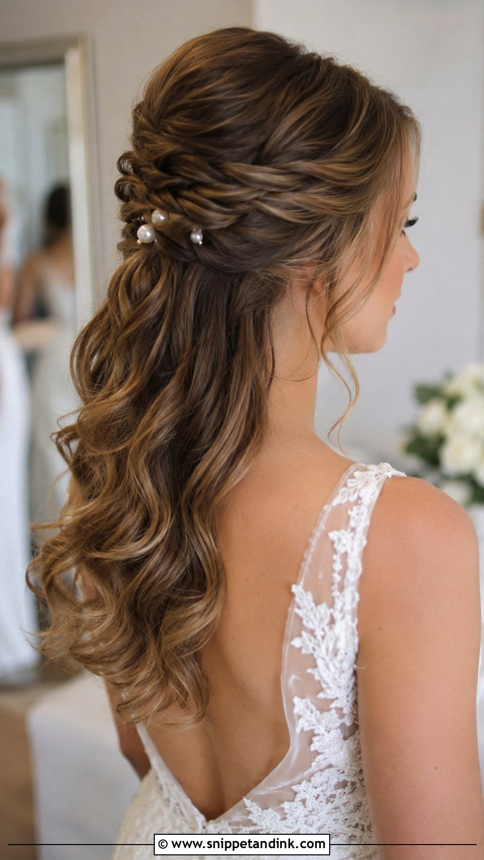 Half Up Twisted Updo - Snippet and Ink - 35 Bridal Hair Down Ideas