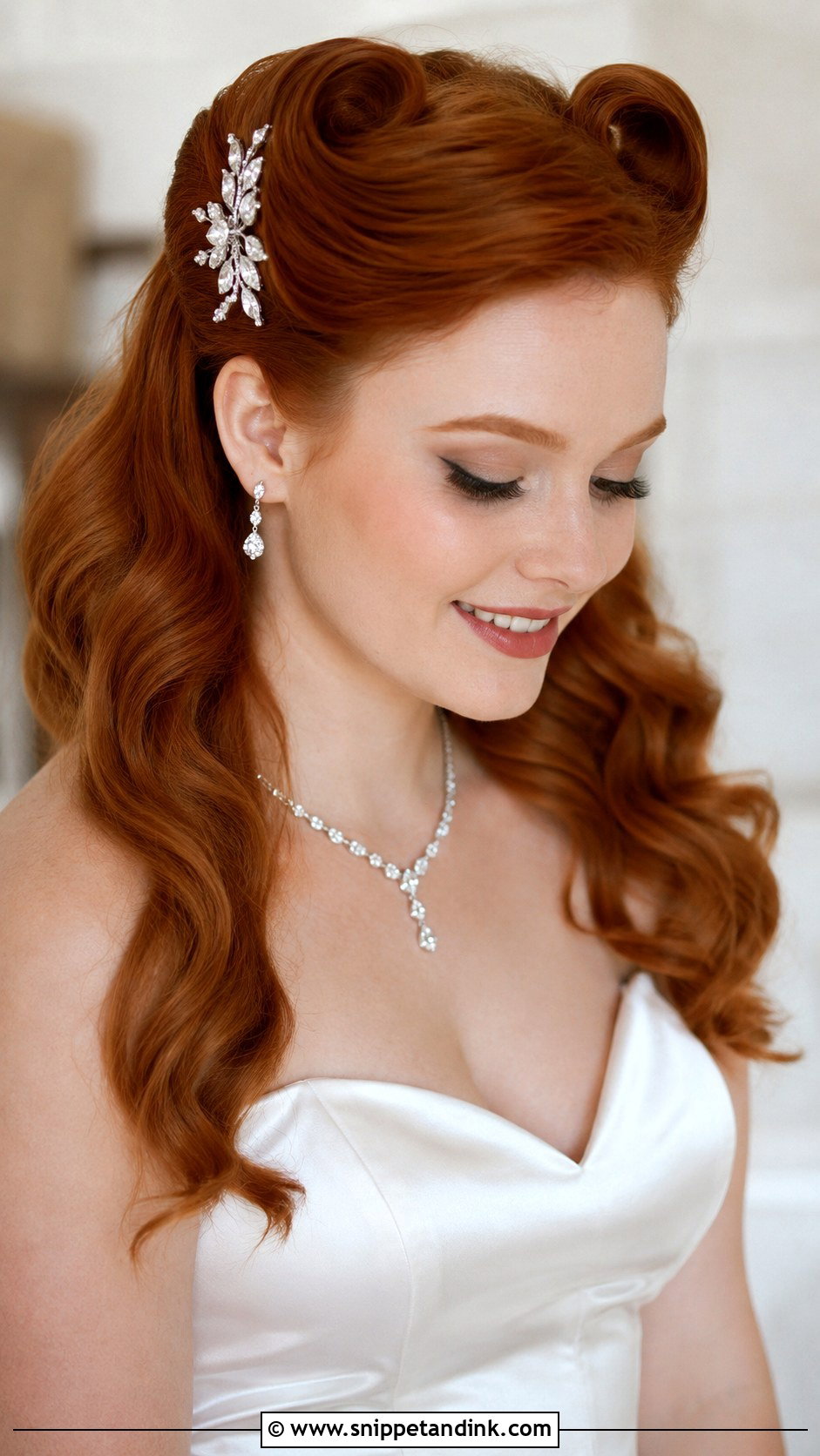 Half Up Victory Rolls - Snippet and Ink - 25 Vintage Wedding Hairstyles