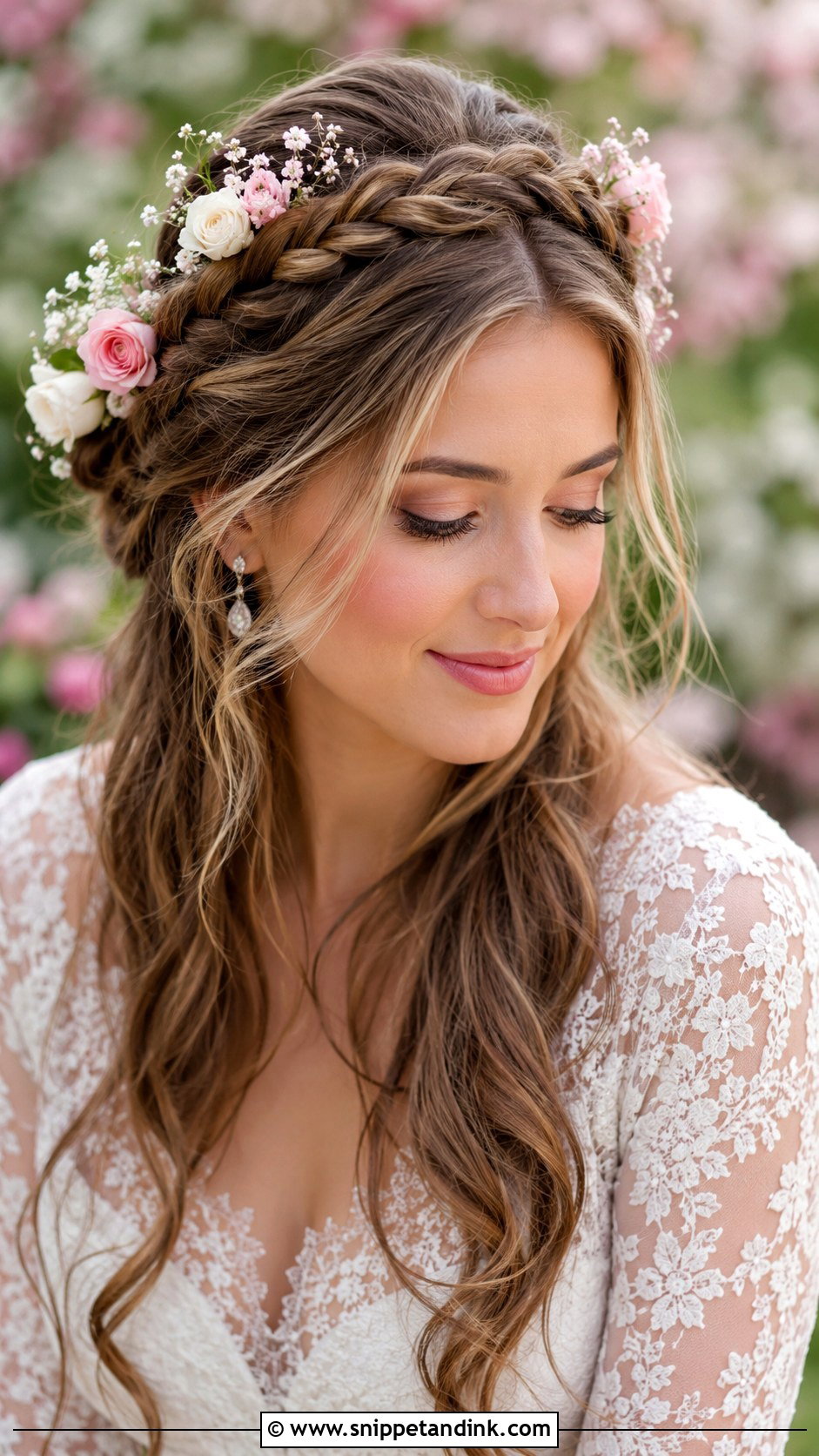 Half Up Viking Braids With Loose Curls - Snippet and Ink - 25 Viking Wedding Hair Ideas