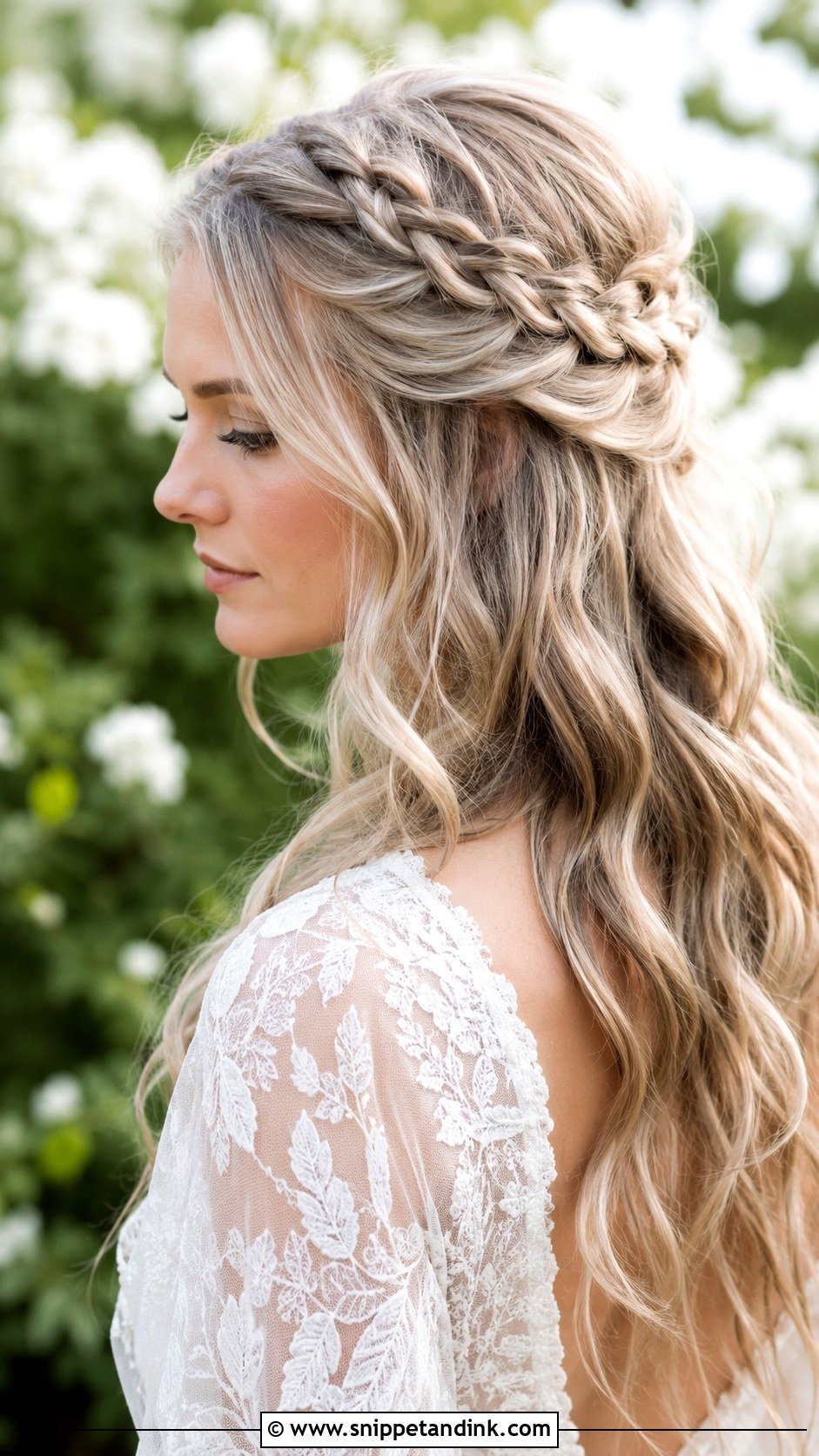 Half Up Viking Braids - Snippet and Ink - 25 Viking Bridal Hair Ideas