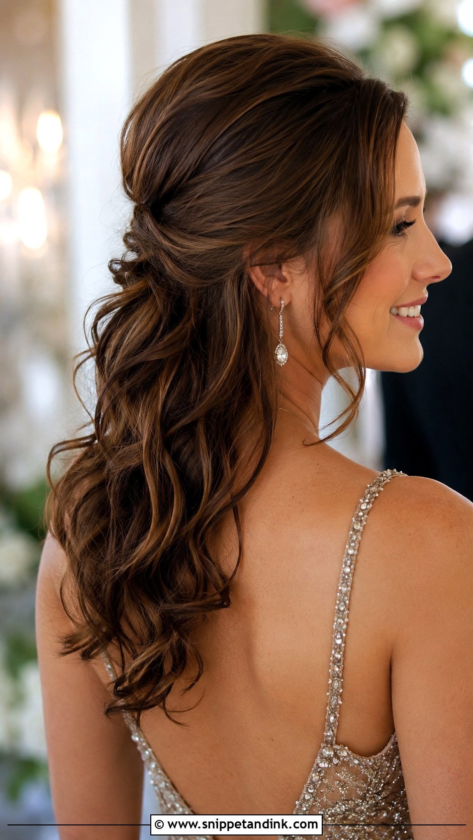 Half Up Voluminous Style - Snippet and Ink - 20 Simple Shoulder Length Medium Half-Up Wedding Guest Hairstyles