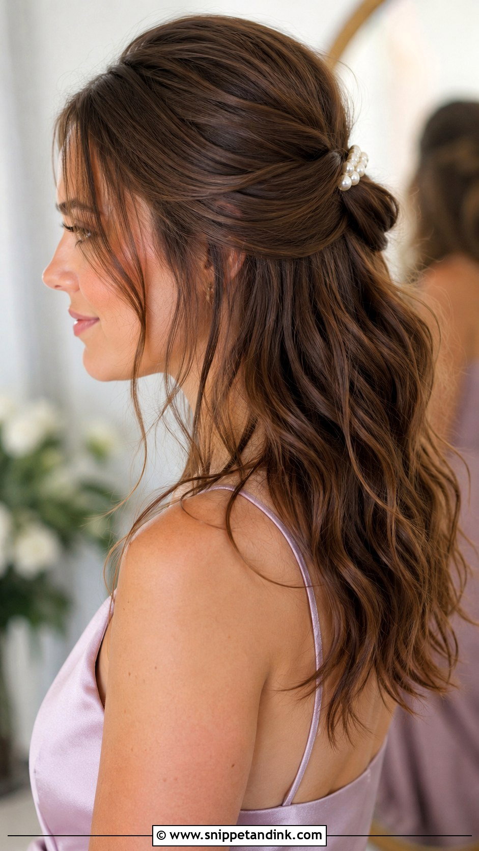 Half Up Wavy Hair For Wedding Guest - Snippet and Ink - 15 Wavy Hair for Wedding Guest Ideas