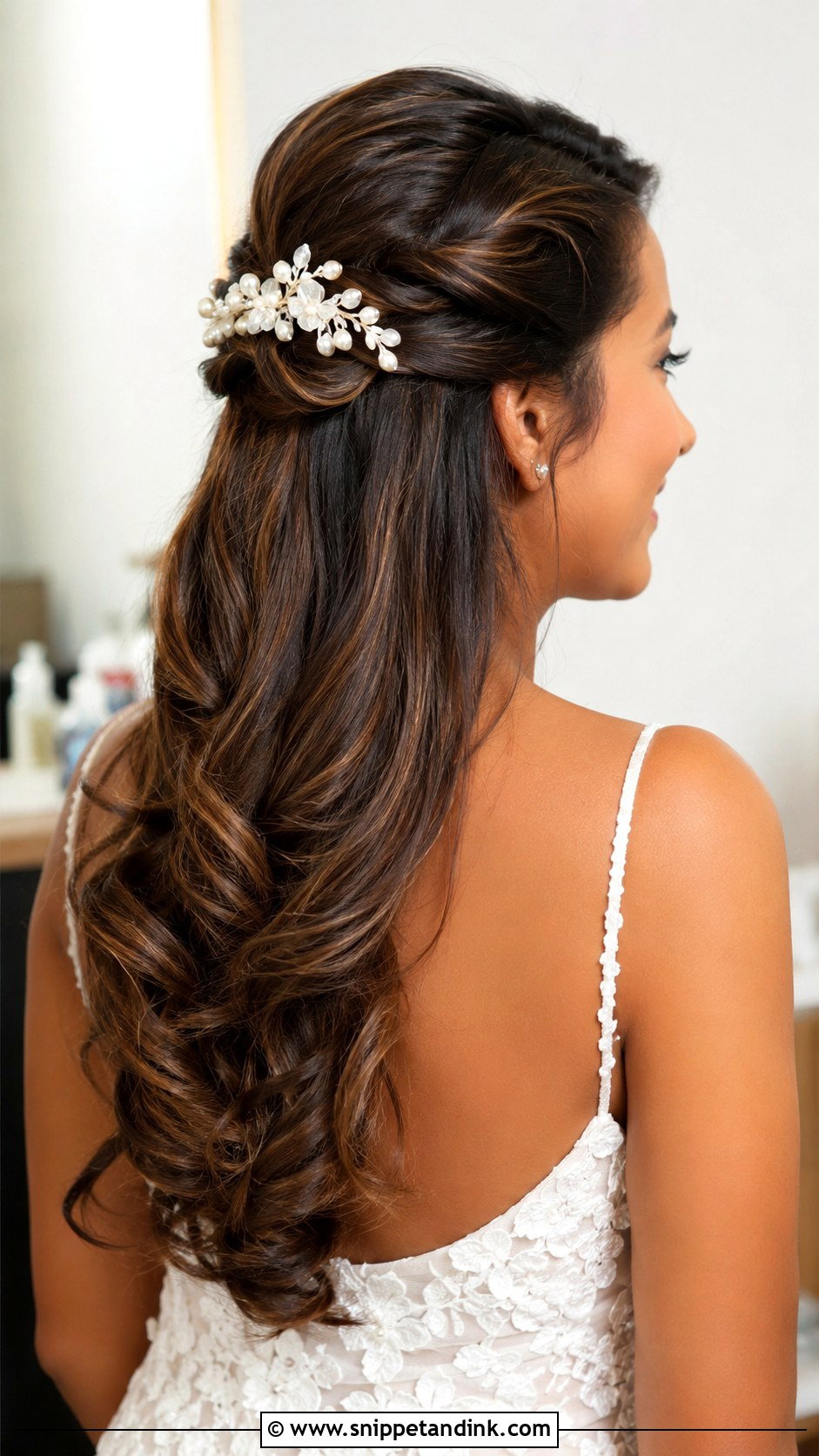 Half Up Wedding Fascinator - Snippet and Ink - 15 Wedding Hair Fascinator Ideas