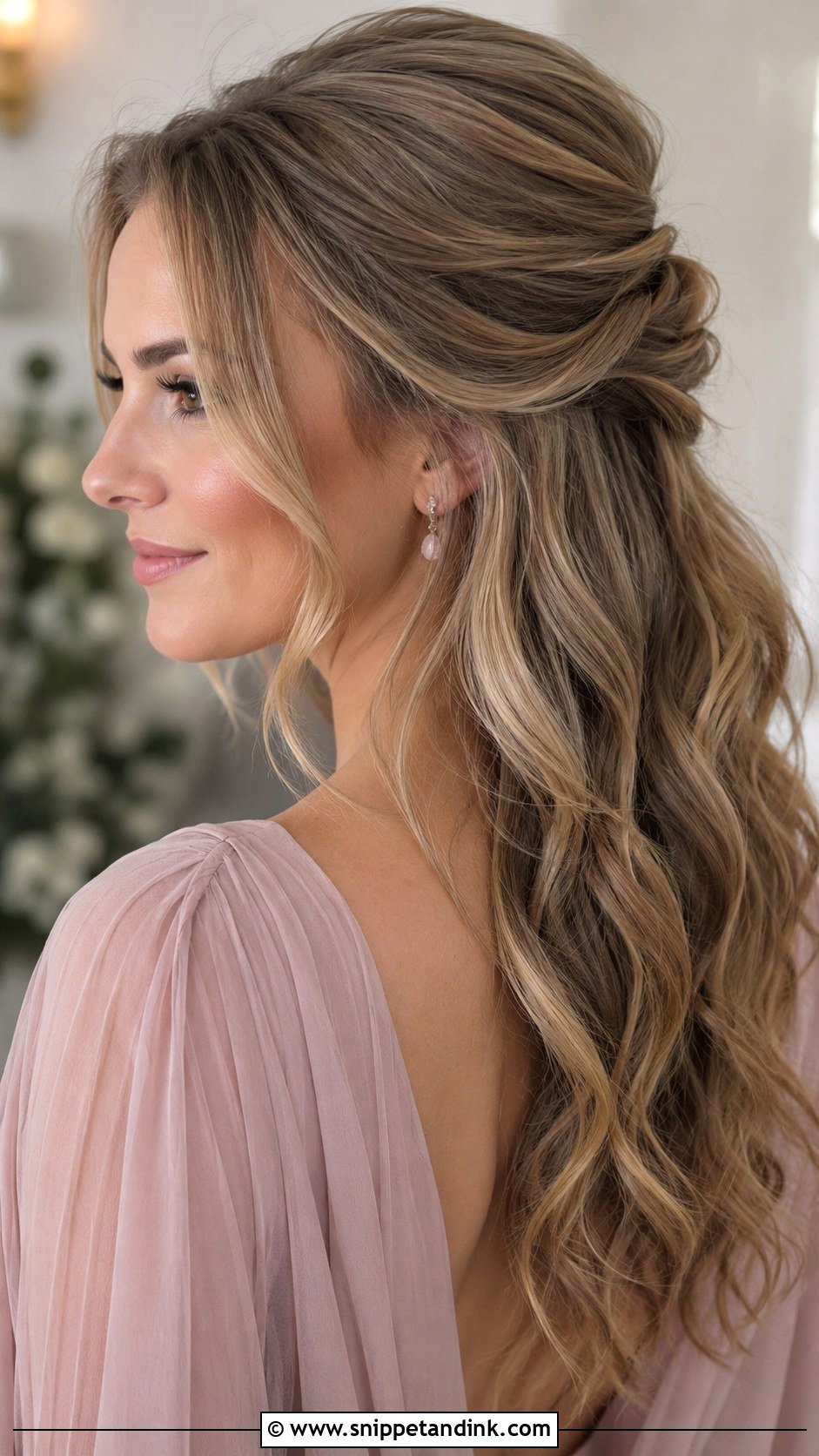 Half Up Wedding Guest Hair - Snippet and Ink - 15 Simple Hair Ideas for Wedding Guest
