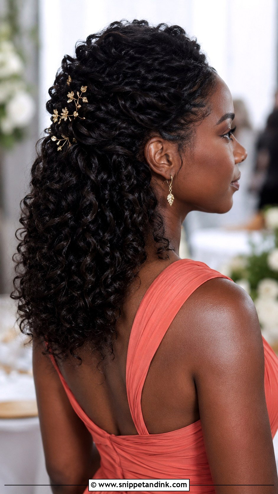 Half Up Wedding Guest Hair For Curly Hair - Snippet and Ink - 20 Half-Up Wedding Guest Hair Ideas