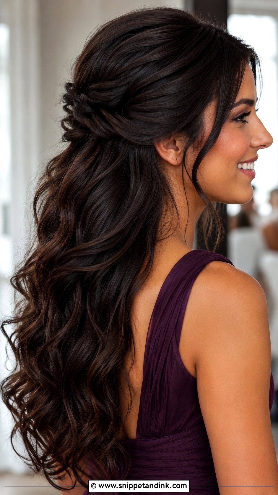 Half Up Wedding Guest Hair For Thick Hair - Snippet and Ink - 20 Half-Up Wedding Guest Hair Ideas