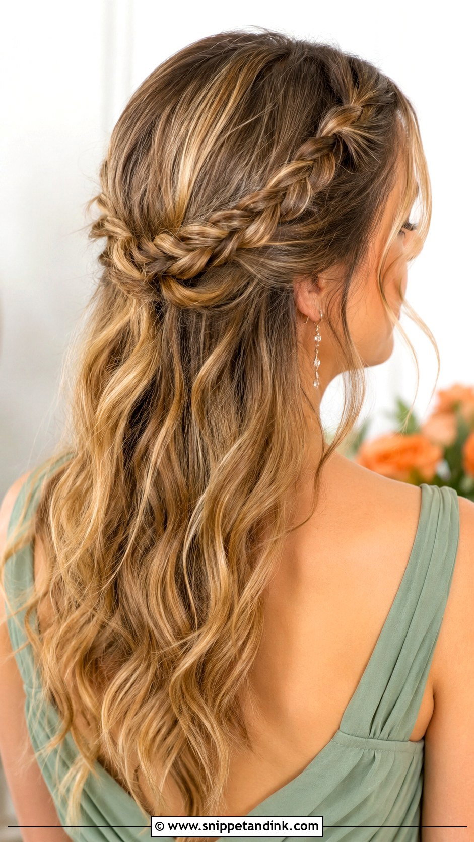 Half Up Wedding Guest Hair With Braids - Snippet and Ink - 20 Half-Up Wedding Guest Hair Ideas