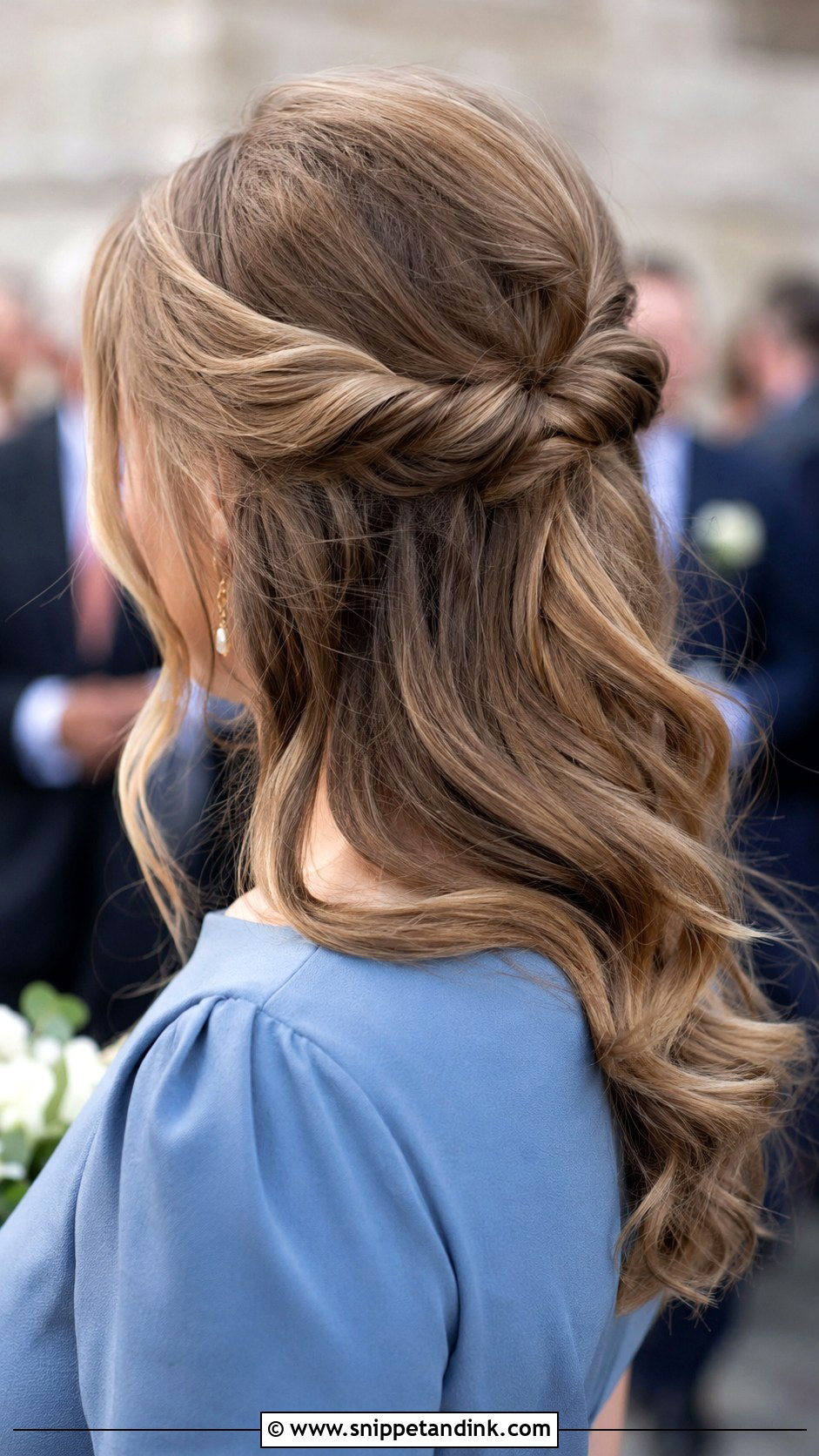 Half Up Wedding Guest Hair With Twist - Snippet and Ink - 20 Half-Up Wedding Guest Hair Ideas