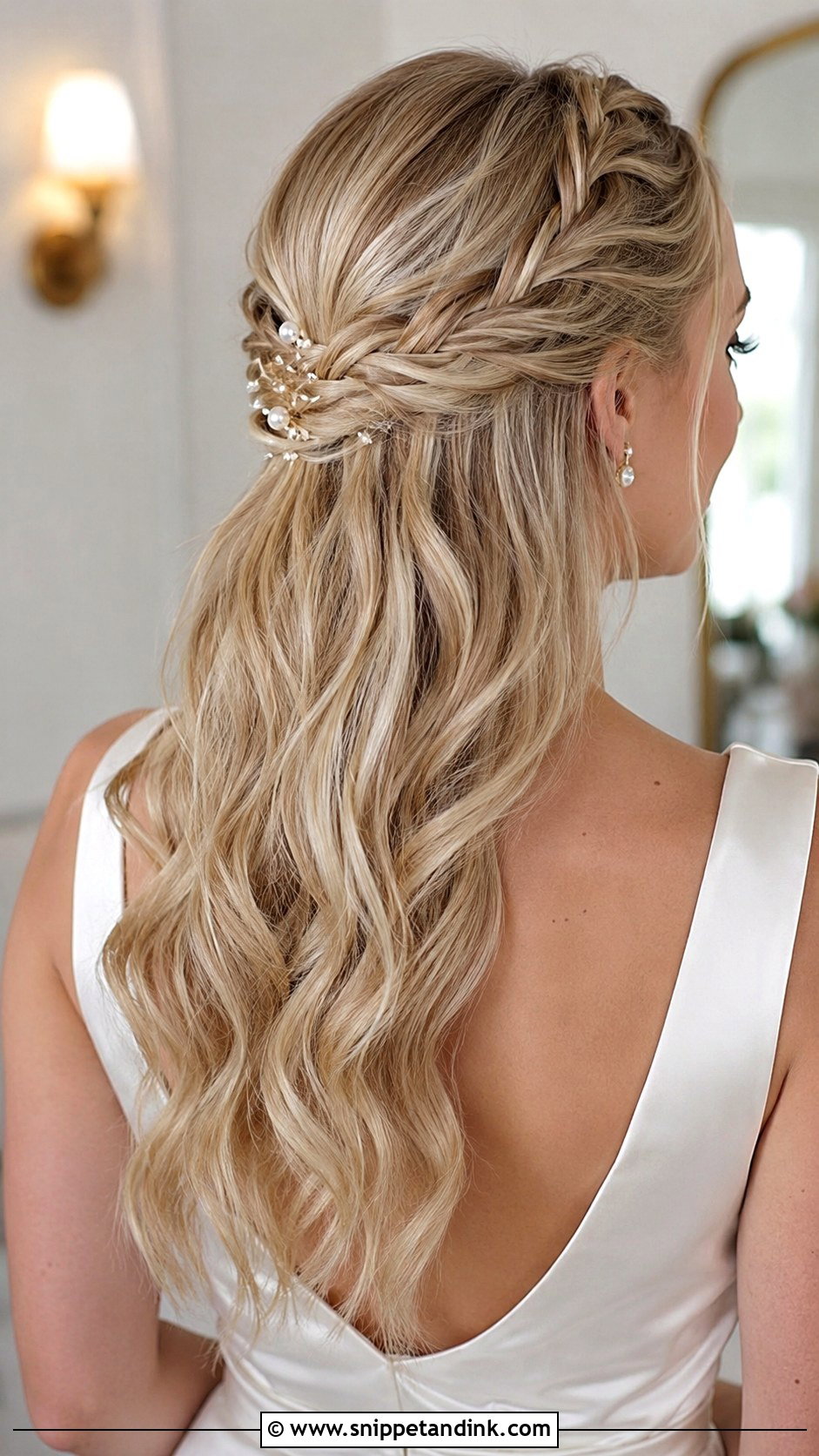 Half Up Wedding Hair Down Braid - Snippet and Ink - 15 Wedding Hair Down Braid Ideas