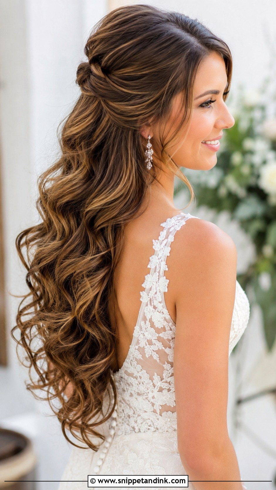 Half Up Wedding Hair For Long Hair - Snippet and Ink - 15 Half-Up Hair Dos for Wedding