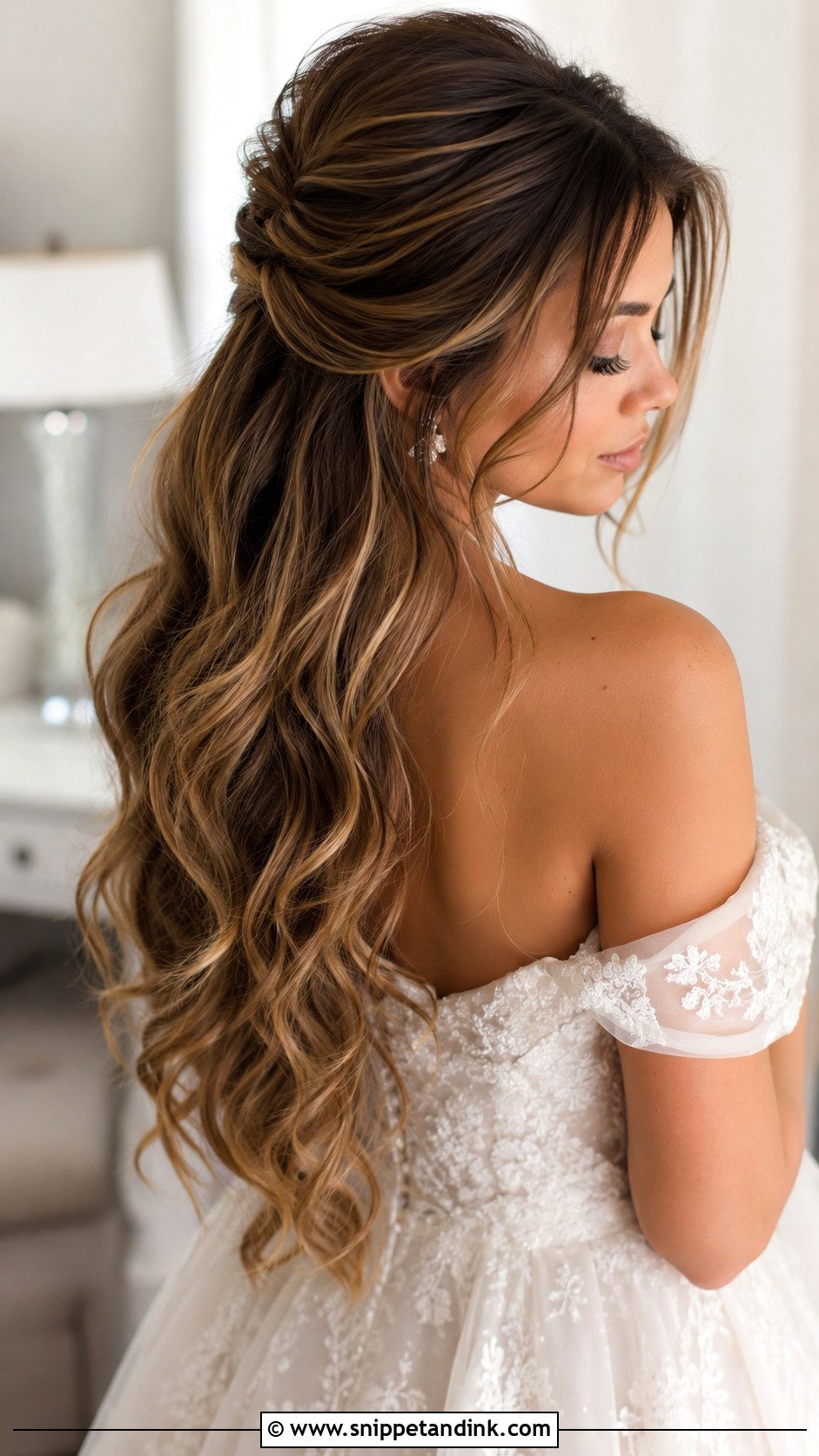 Half Up Wedding Hair For Long Hair - Snippet and Ink - 15 Half-Up Wedding Hair Tutorial Ideas