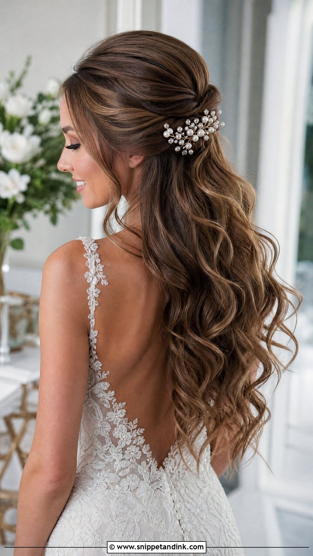 Half Up Wedding Hair For Long Hair - Snippet and Ink - 15 Easy Half-Up Wedding Hairstyles