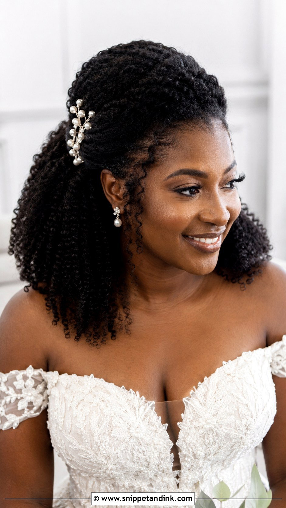 Half Up Wedding Hair For Natural Hair - Snippet and Ink - 20 Half-Up Do Wedding Hair Ideas