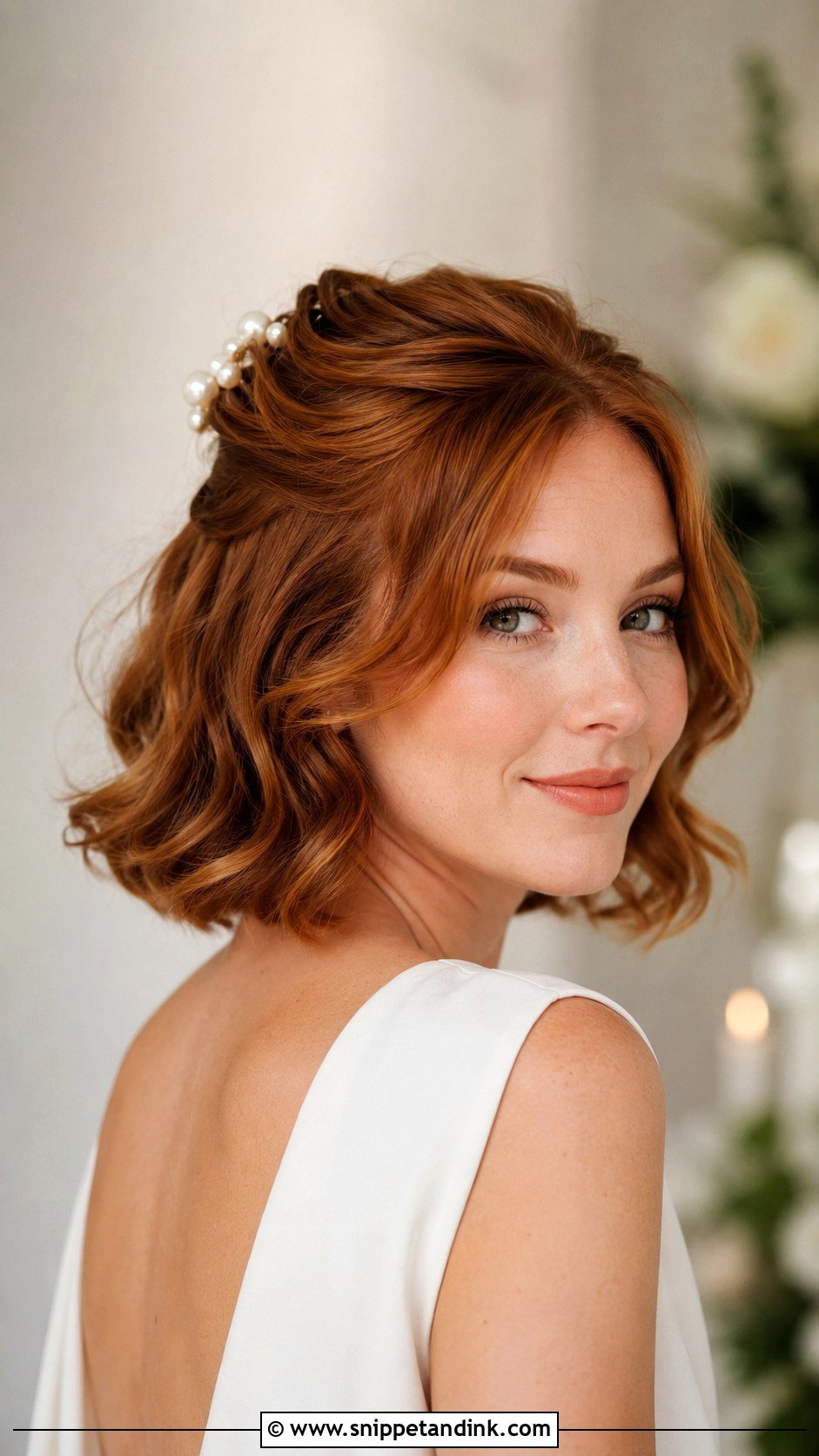 Half Up Wedding Hair For Short Hair - Snippet and Ink - 15 Half-Up Wedding Bride Hairstyles