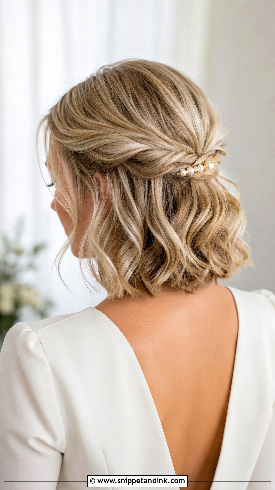 Half Up Wedding Hair For Short Hair - Snippet and Ink - 15 Half-Up Wedding Hair Tutorial Ideas