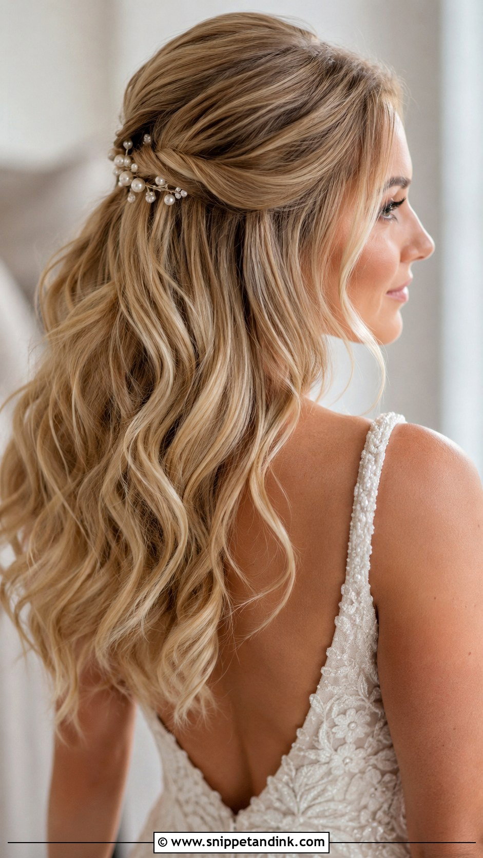 Half Up Wedding Hair For Short Hair - Snippet and Ink - 15 Simple Half-Up Wedding Hairstyles