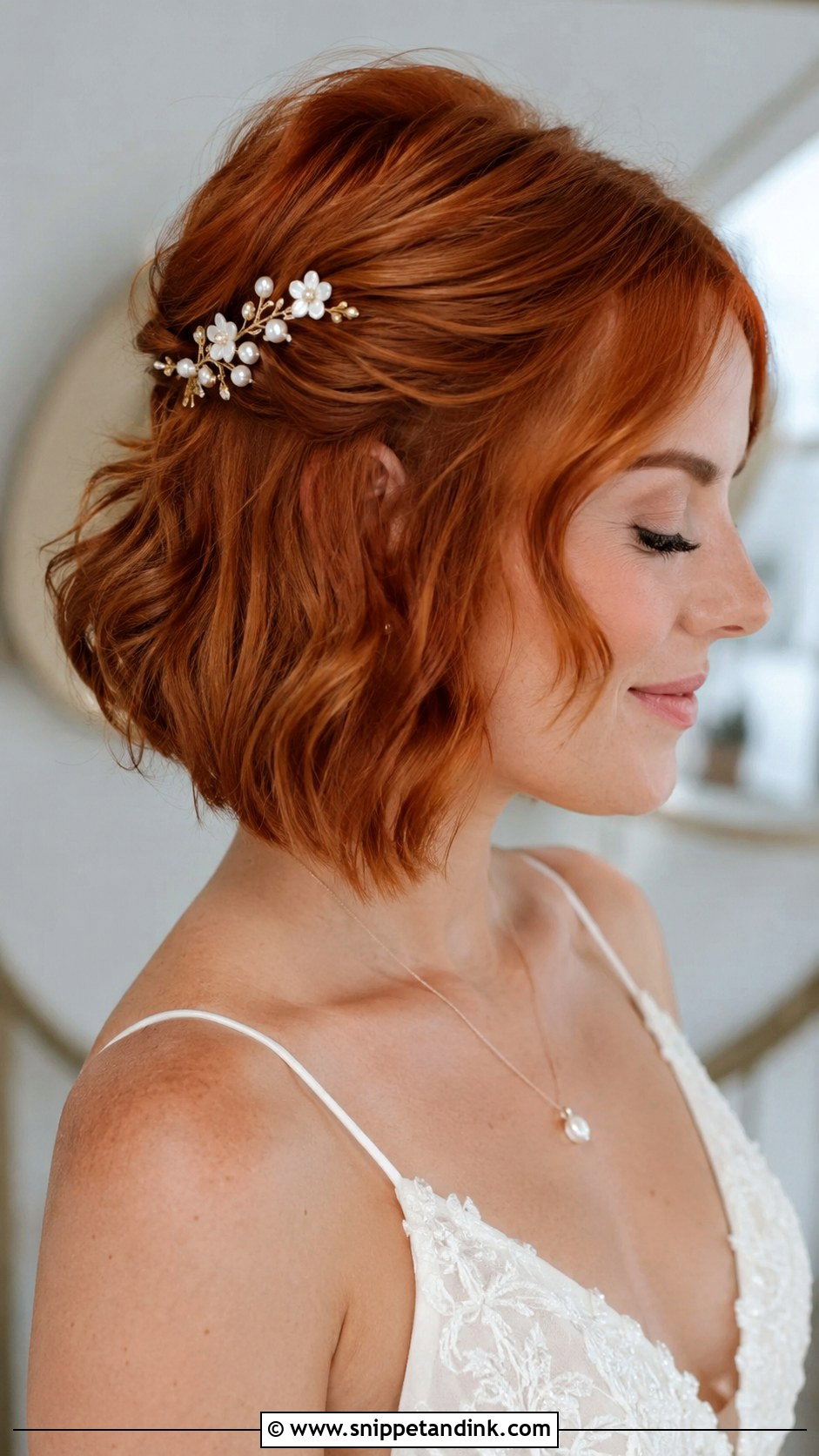 Half Up Wedding Hair For Short Hair - Snippet and Ink - 20 Half-Up Do Wedding Hair Ideas