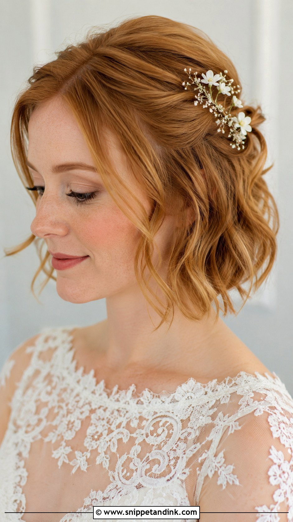 Half Up Wedding Hair For Short Hair - Snippet and Ink - 20 Half-Up Hair for Wedding Ideas