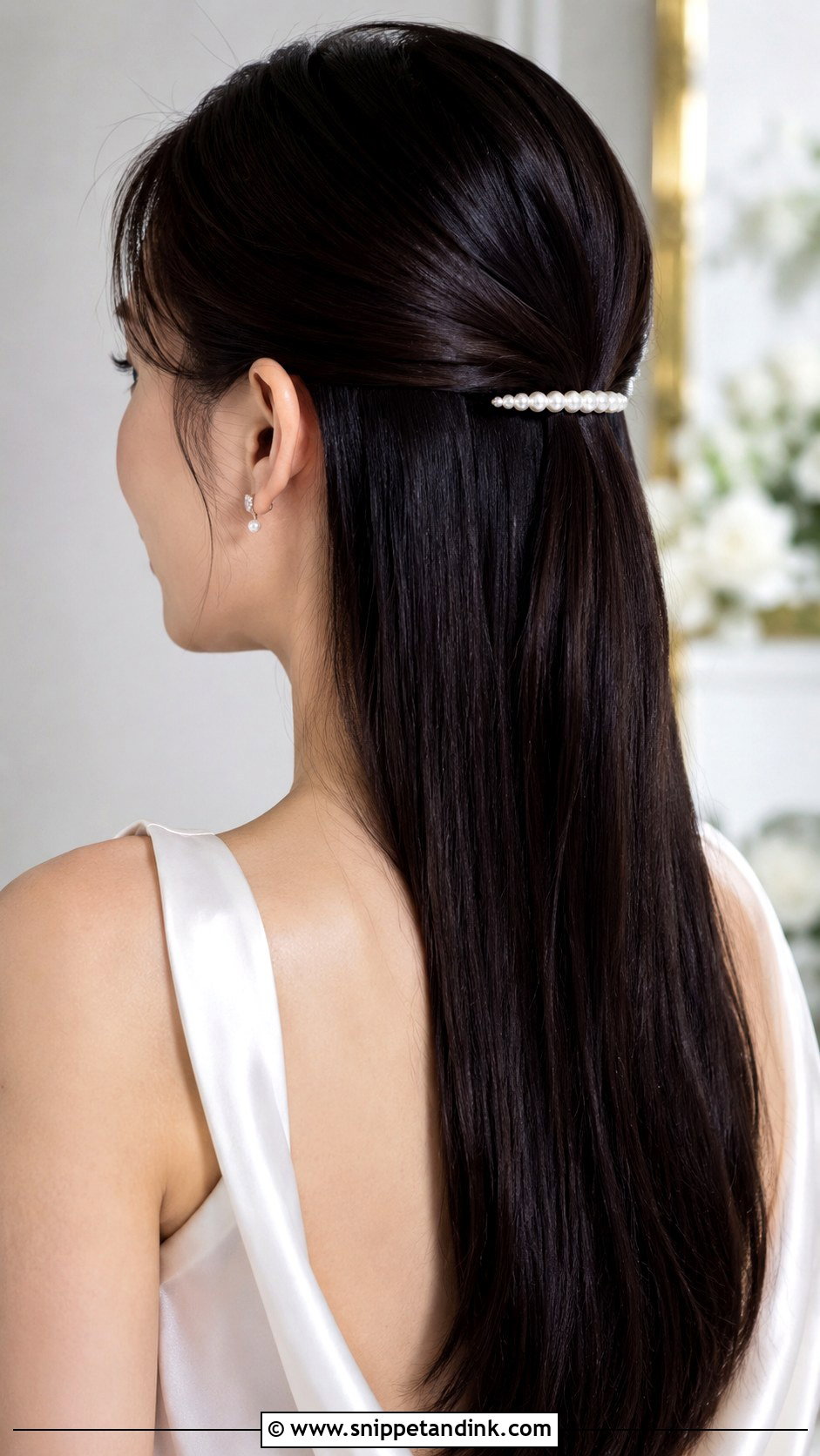 Half Up Wedding Hair For Straight Hair - Snippet and Ink - 15 Simple Half-Up Wedding Hairstyles