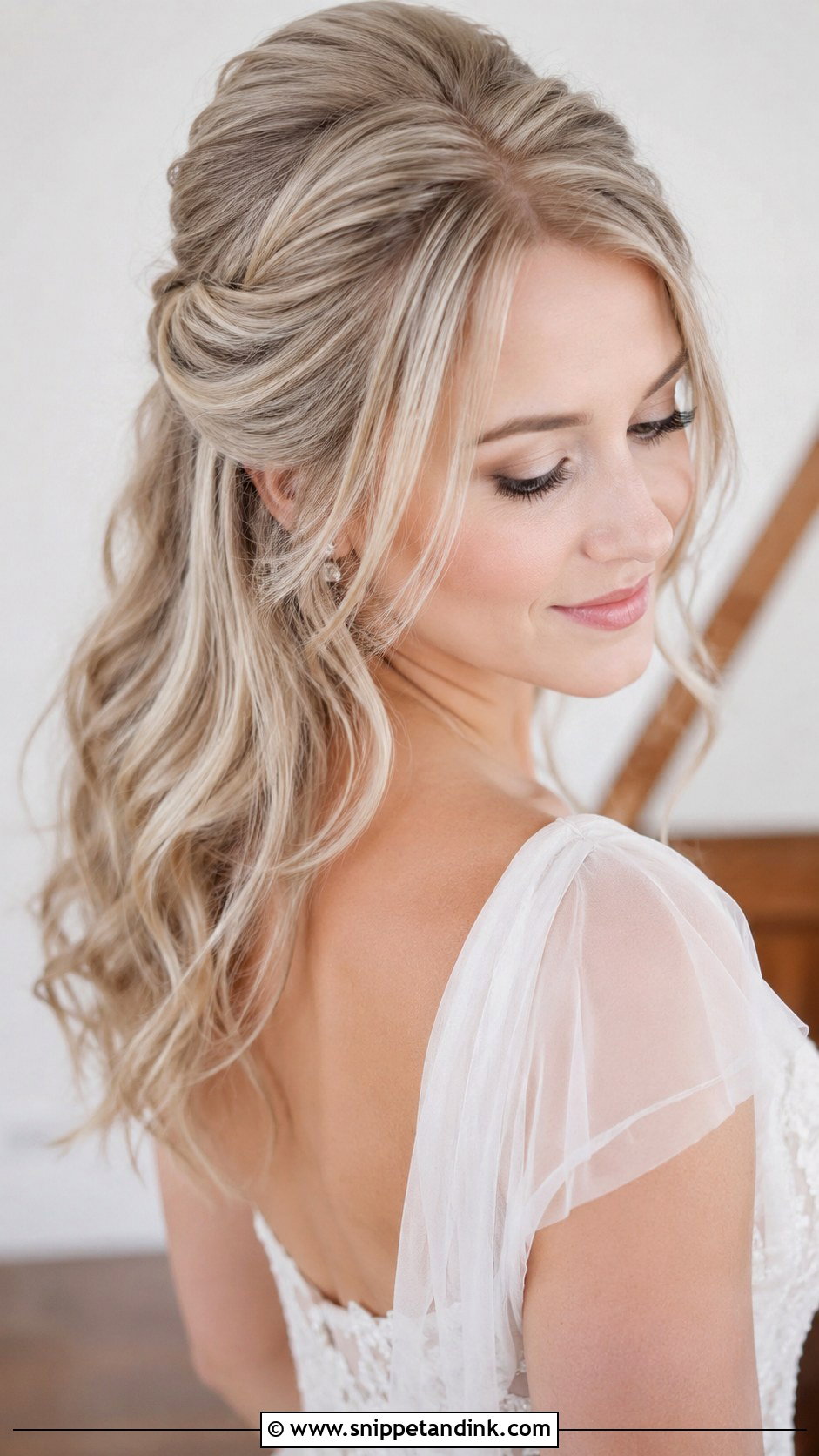 Half Up Wedding Hair For Thin Hair - Snippet and Ink - 20 Half-Up Hair for Wedding Ideas
