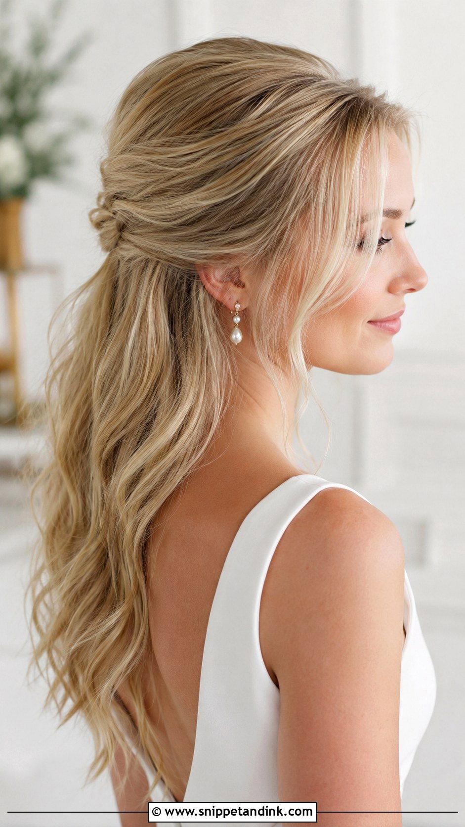 Half Up Wedding Hair For Thin Hair - Snippet and Ink - 15 Simple Half-Up Wedding Hair Ideas