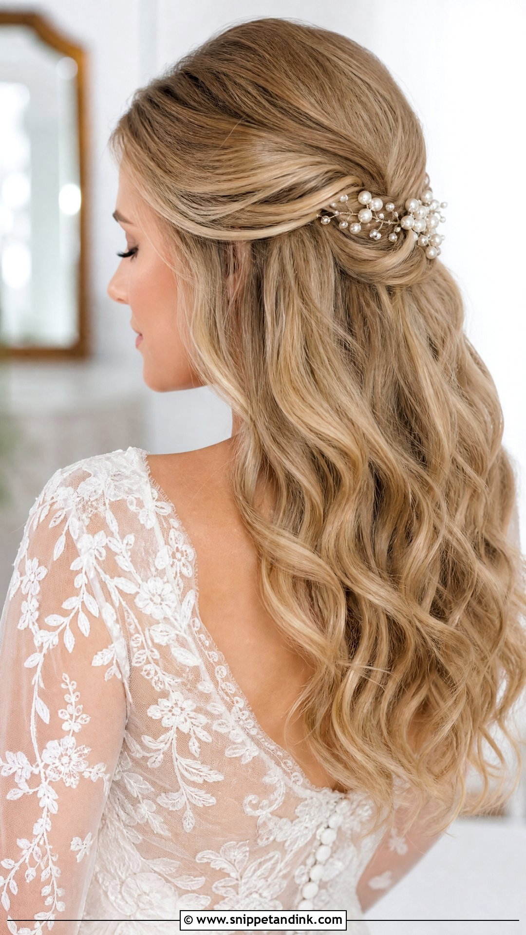 Half Up Wedding Hair Tucked Behind Ears - Snippet and Ink - 20 Wedding Hair Tucked Behind Ears