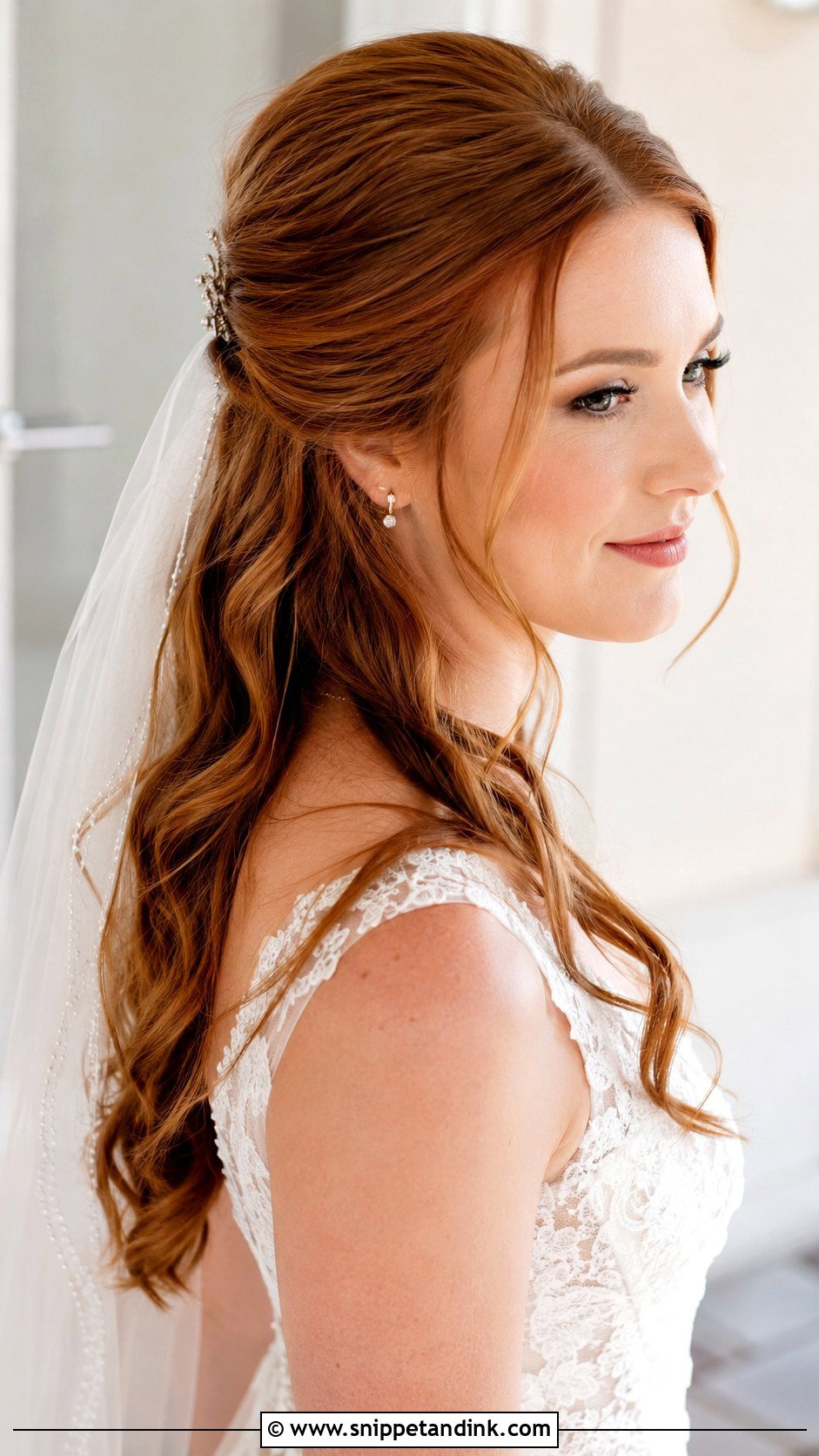 Half Up Wedding Hair Tucked Behind Ears - Snippet and Ink - 15 Wedding Hair Behind Ears