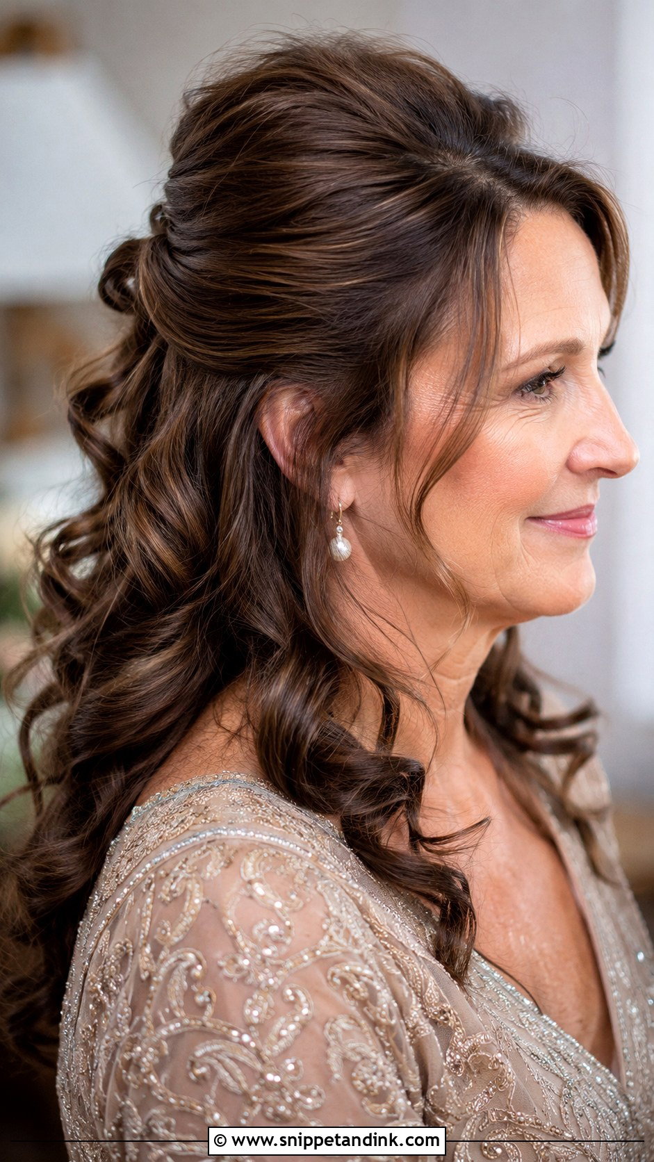 Half Up Wedding Hair With A Barrette - Snippet and Ink - 15 Mom Half-Up Half-Down Wedding Hairstyles