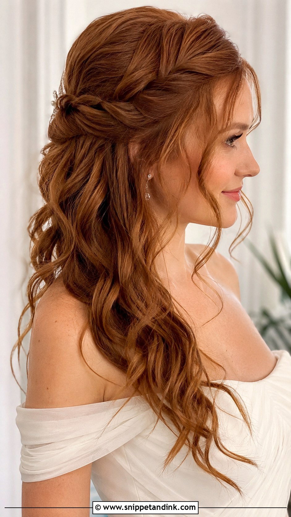 Half Up Wedding Hair With A Veil - Snippet and Ink - 20 Half-Up Hair for Wedding Ideas