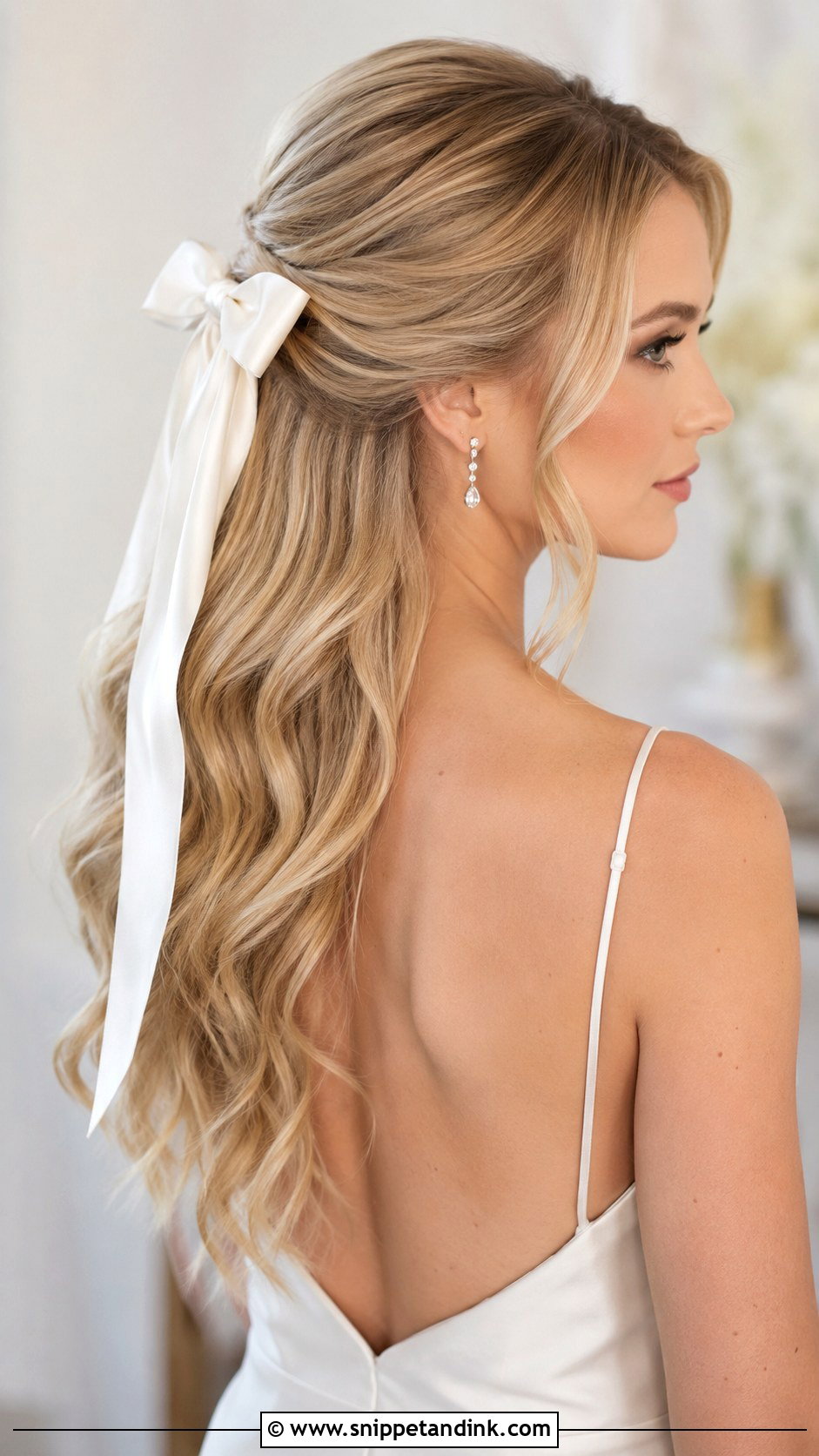 Half Up Wedding Hair With Bow - Snippet and Ink - 15 Half-Up Wedding Bride Hairstyles