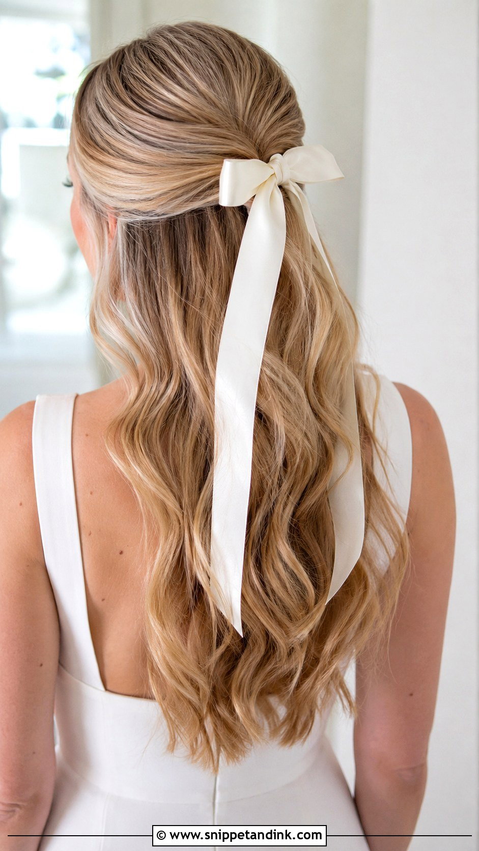Half Up Wedding Hair With Bow - Snippet and Ink - 15 Half-Up Wedding Hair Down Ideas