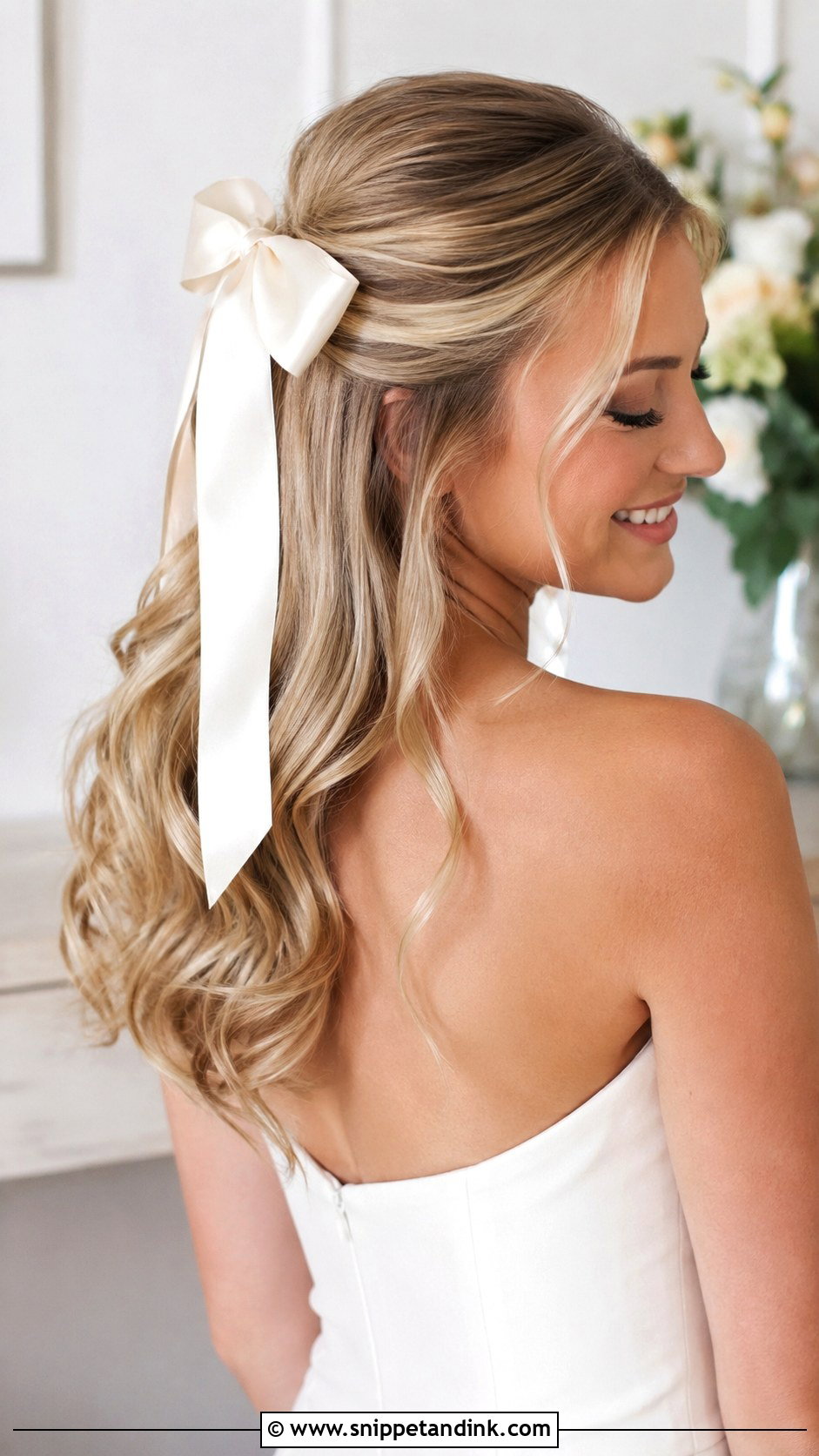 Half Up Wedding Hair With Bow - Snippet and Ink - 20 Half-Up Do Wedding Hair Ideas
