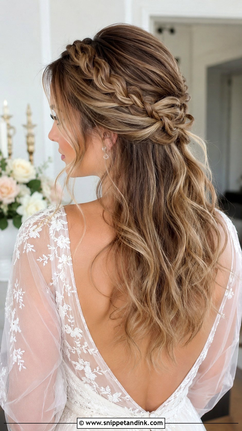 Half Up Wedding Hair With Braid - Snippet and Ink - 15 Half-Up Wedding Bride Hairstyles