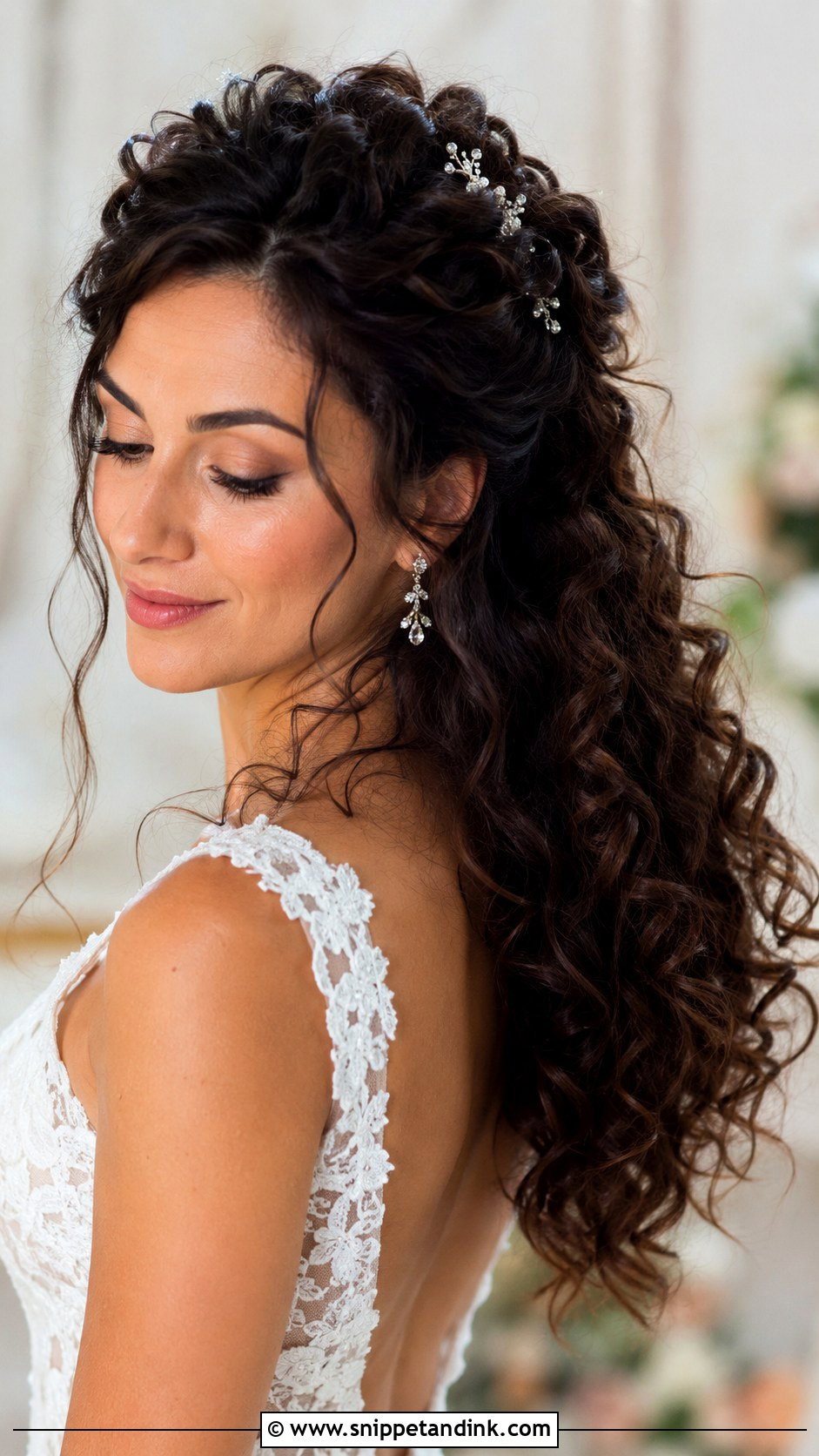 Half Up Wedding Hair With Curls - Snippet and Ink - 15 Half-Up Wedding Bride Hairstyles