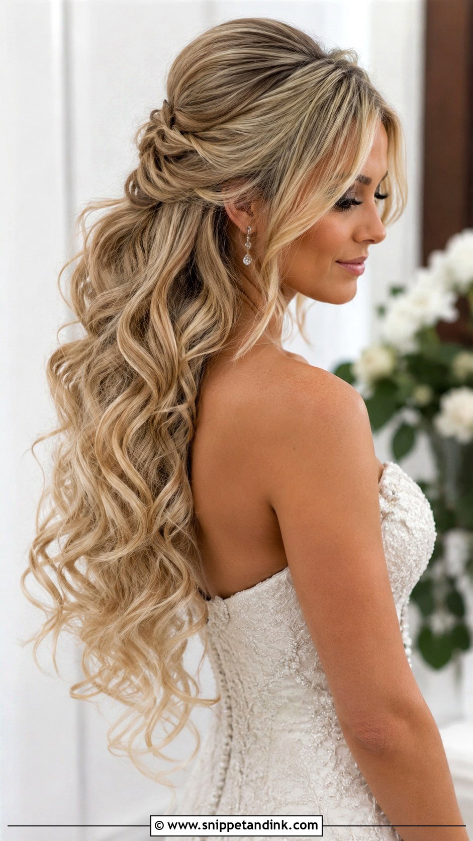 Half Up Wedding Hair With Extensions - Snippet and Ink - 20 Half-Up Do Wedding Hair Ideas