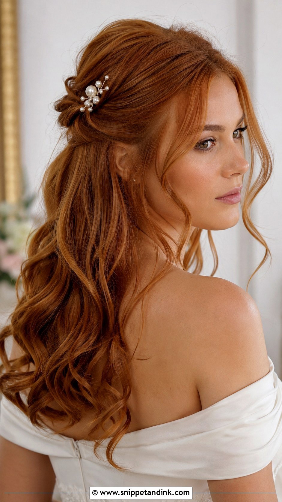 Half Up Wedding Hair With Face Framing Pieces - Snippet and Ink - 15 Half-Up Wedding Hair Down Ideas