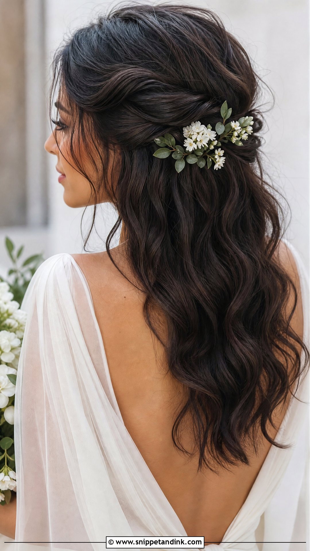 Half Up Wedding Hair With Flowers - Snippet and Ink - 15 Easy Half-Up Wedding Hairstyles