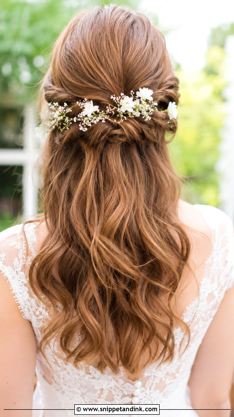 Half Up Wedding Hair With Flowers - Snippet and Ink - 20 Half-Up Do Wedding Hair Ideas