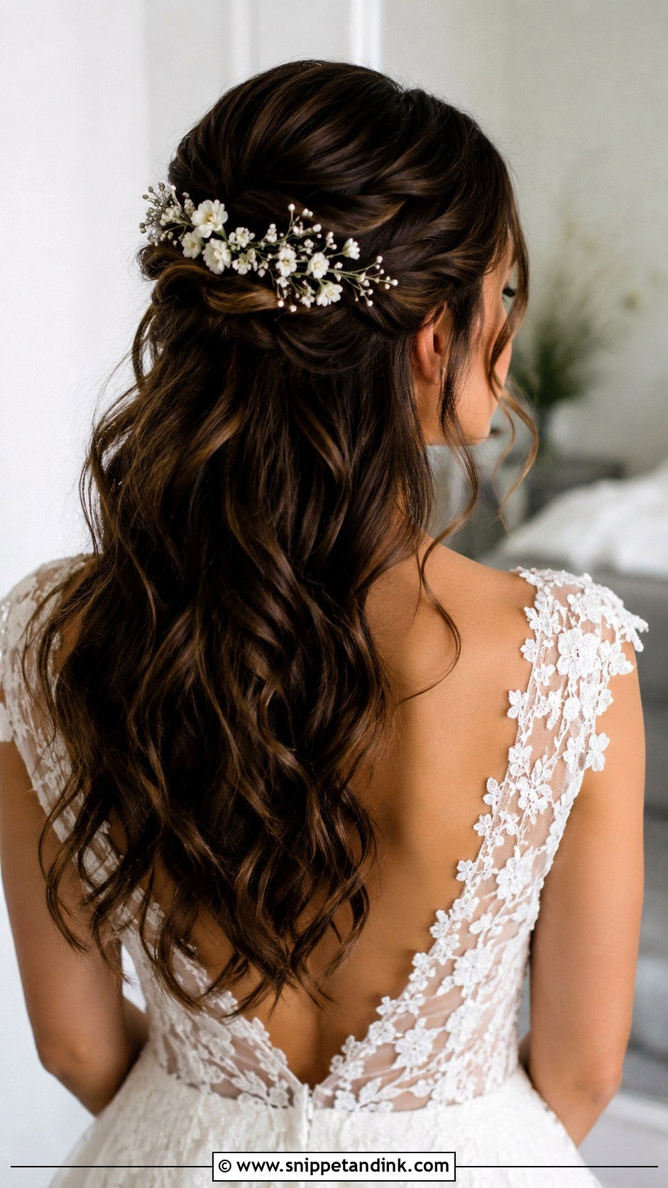 Half Up Wedding Hair With Flowers - Snippet and Ink - 15 Half-Up Hair Dos for Wedding